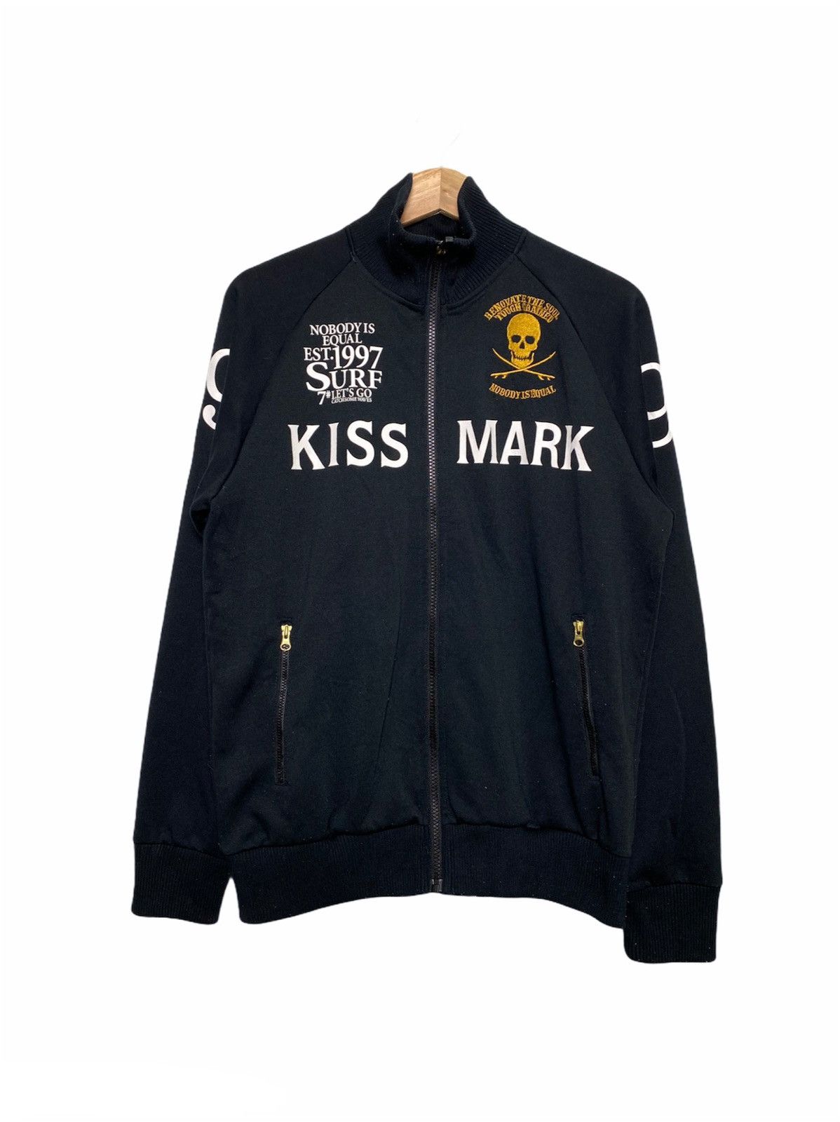 image of Kissmark Skulls Zipper Jacket in Black, Men's (Size Medium)