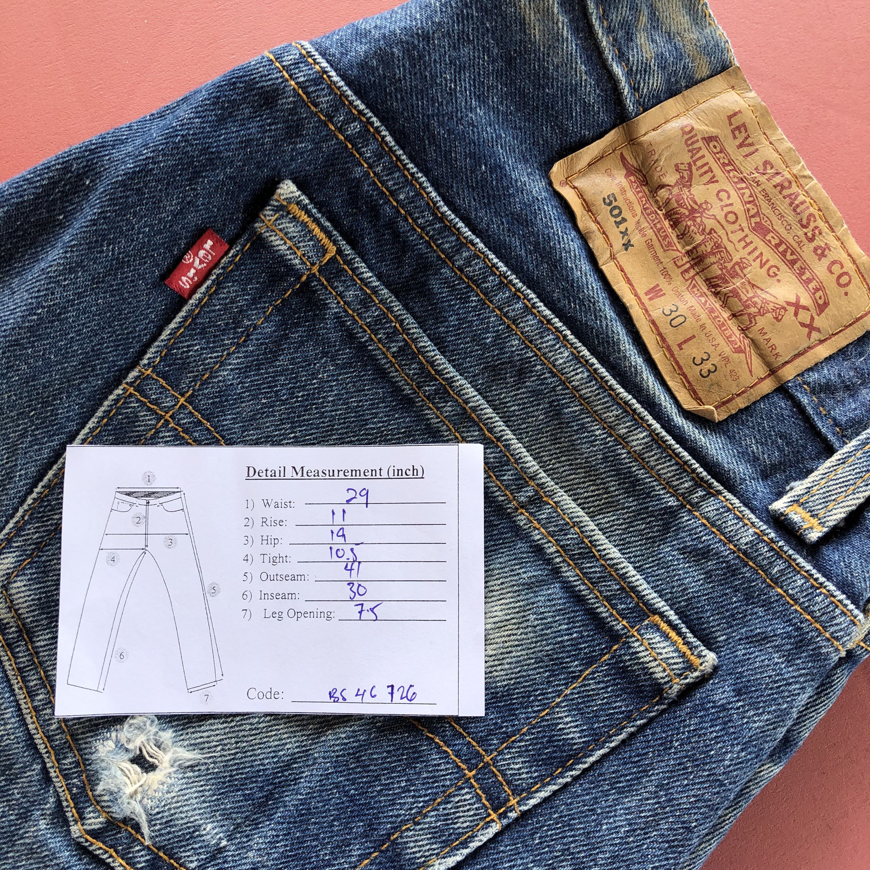 Jean × Levi's × Vintage Vintage 90s Levis 501xx Jeans Levi's Earth Tone Faded Denim Size 28" / US 6 / IT 42 - 10 Thumbnail