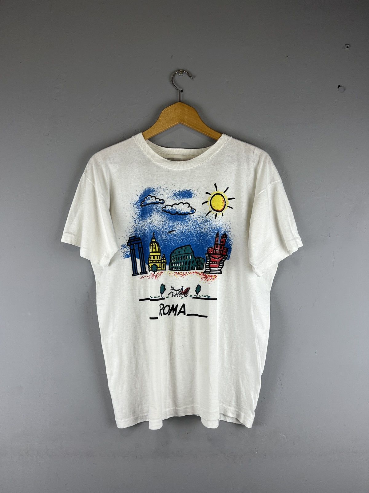 Vintage Vintage 80s Roma abstract distressed tshirt Size US M / EU 48-50 / 2 - 1 Thumbnail