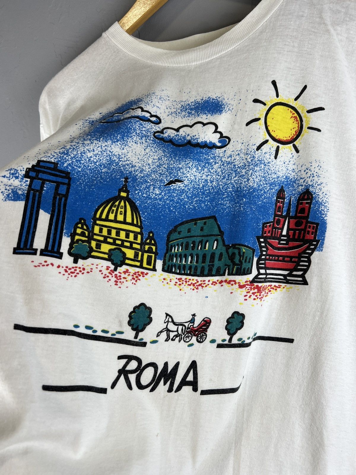 Vintage Vintage 80s Roma abstract distressed tshirt Size US M / EU 48-50 / 2 - 2 Thumbnail