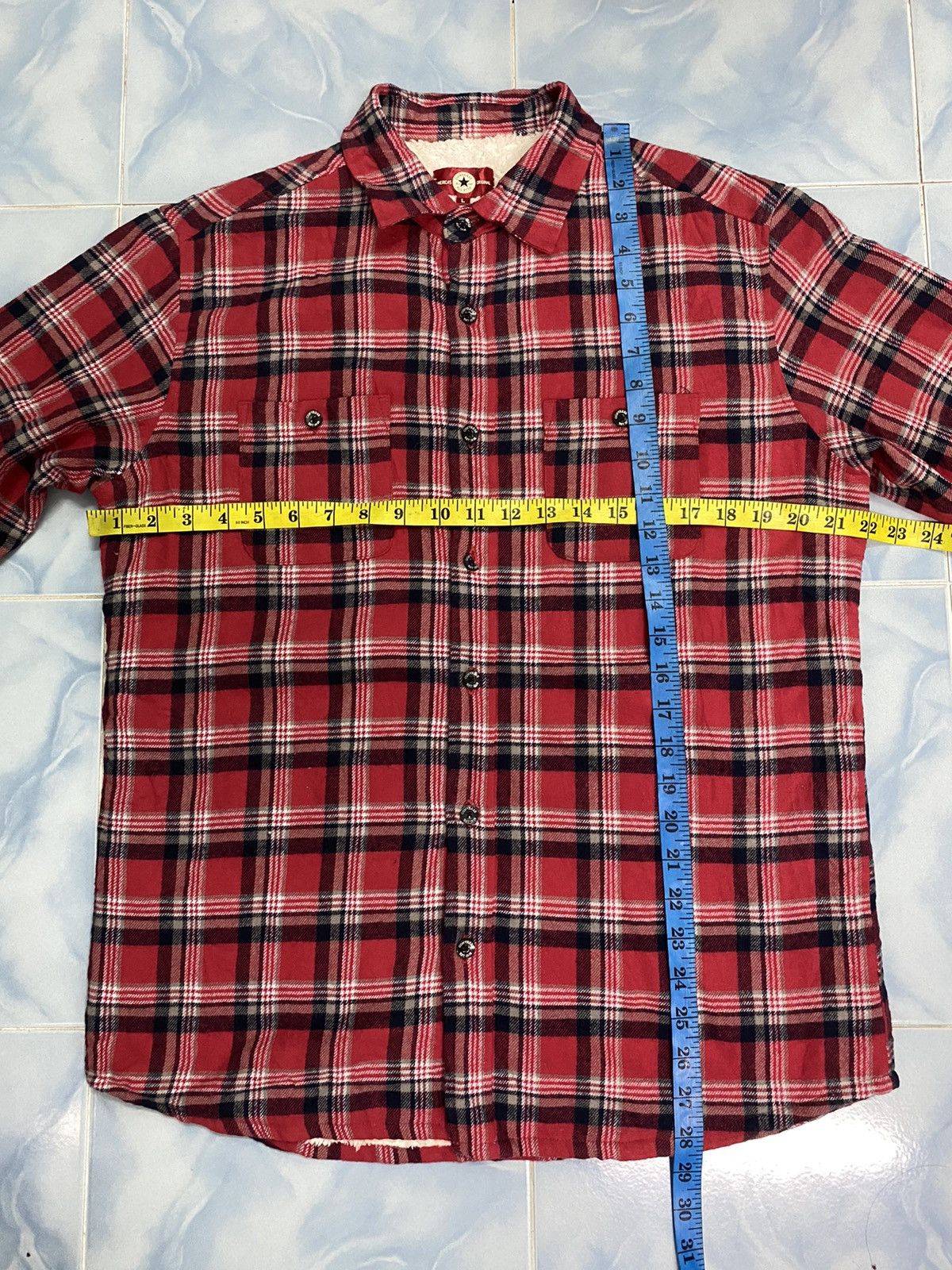 Converse × Flannel × Vintage Vintage Converse Fleece Plaid Flannel Travis Style Size US L / EU 52-54 / 3 - 11 Thumbnail