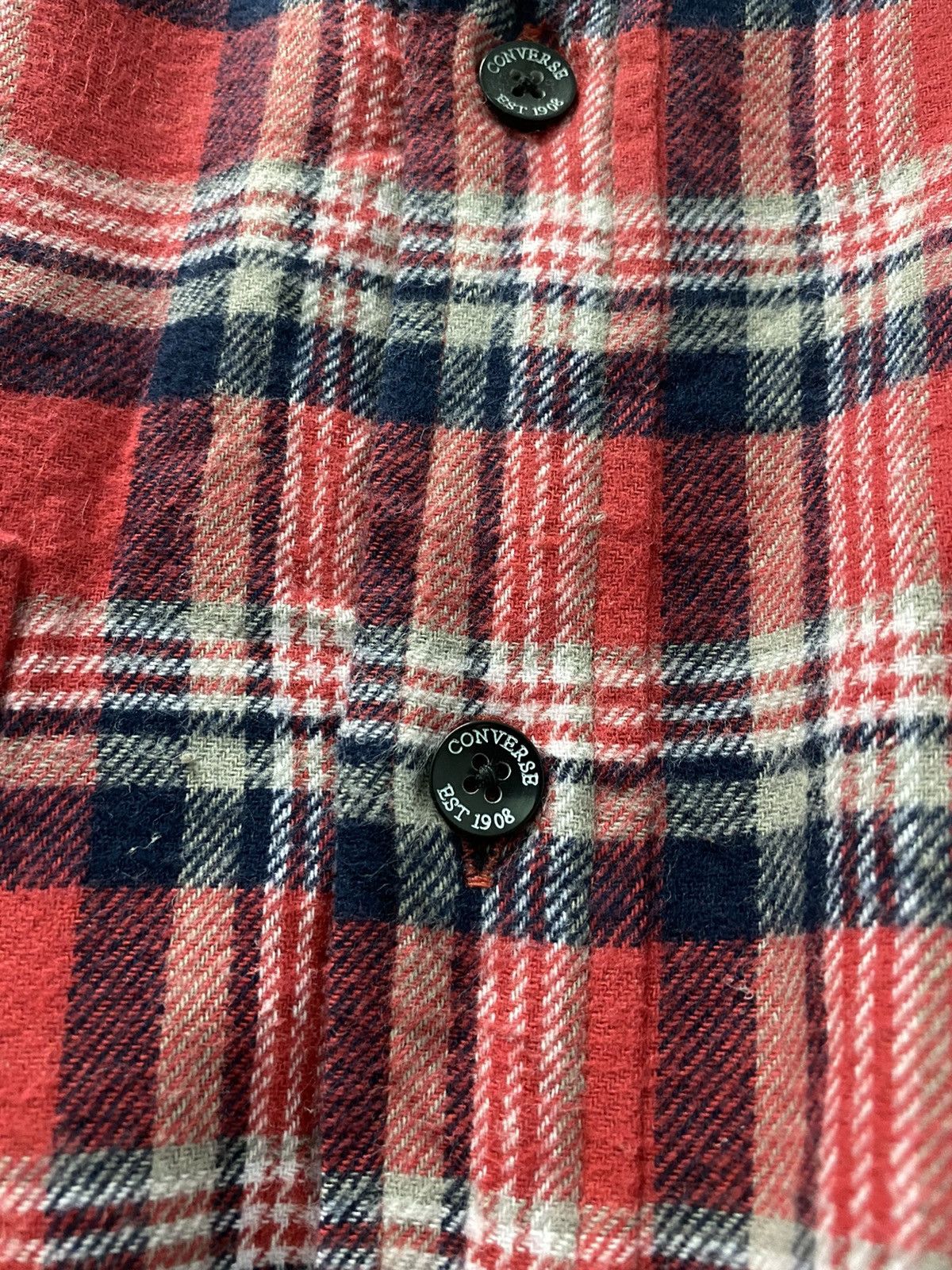 Converse × Flannel × Vintage Vintage Converse Fleece Plaid Flannel Travis Style Size US L / EU 52-54 / 3 - 4 Thumbnail