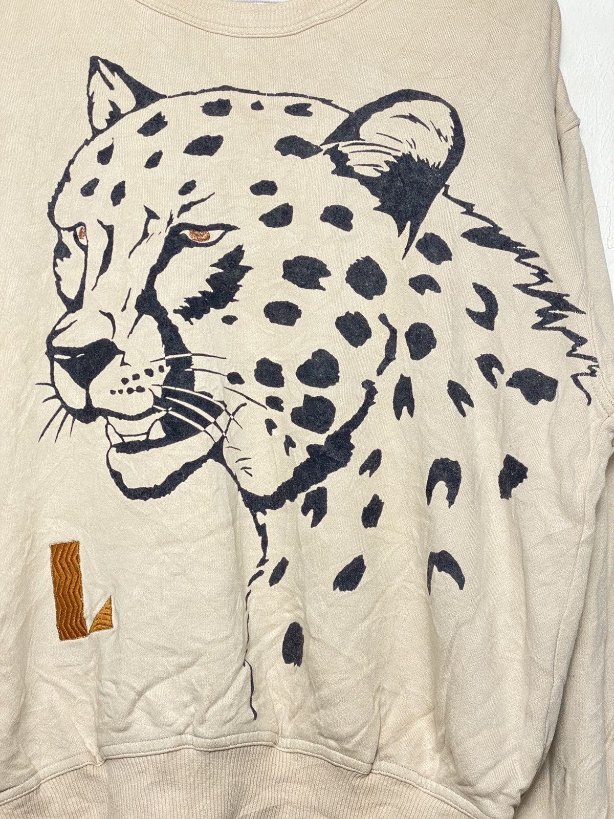 Japanese Brand × Vintage Vintage Lagache Uomo Leopard Embroidered Crewneck Size US L / EU 52-54 / 3 - 2 Thumbnail