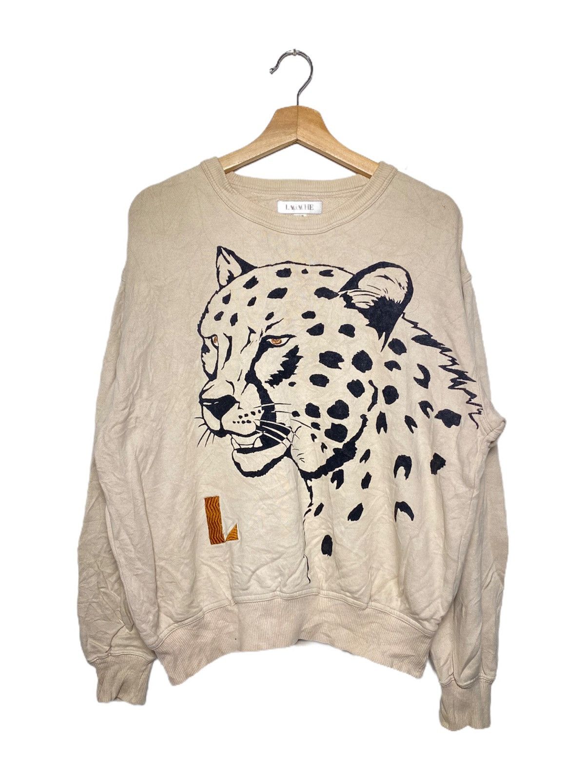 Japanese Brand × Vintage Vintage Lagache Uomo Leopard Embroidered Crewneck Size US L / EU 52-54 / 3 - 1 Thumbnail