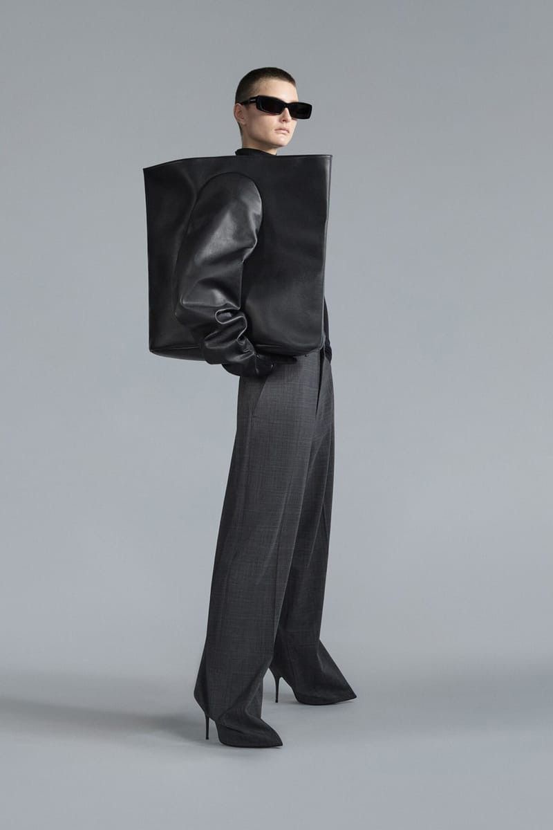 Balenciaga BALENCIAGA GLOVE LARGE LEATHER TOTE BAG IN BLACK Size ONE SIZE - 2 Thumbnail