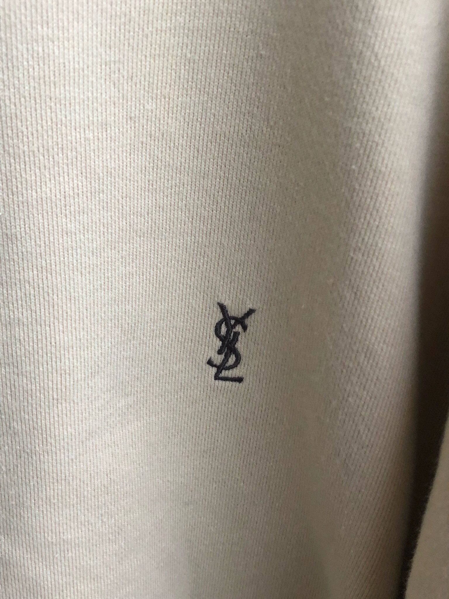 Yves Saint Laurent Beige YSL Sweatshirt Saint Laurent Quarter Zip Sweater y2k Size US XL / EU 56 / 4 - 4 Thumbnail