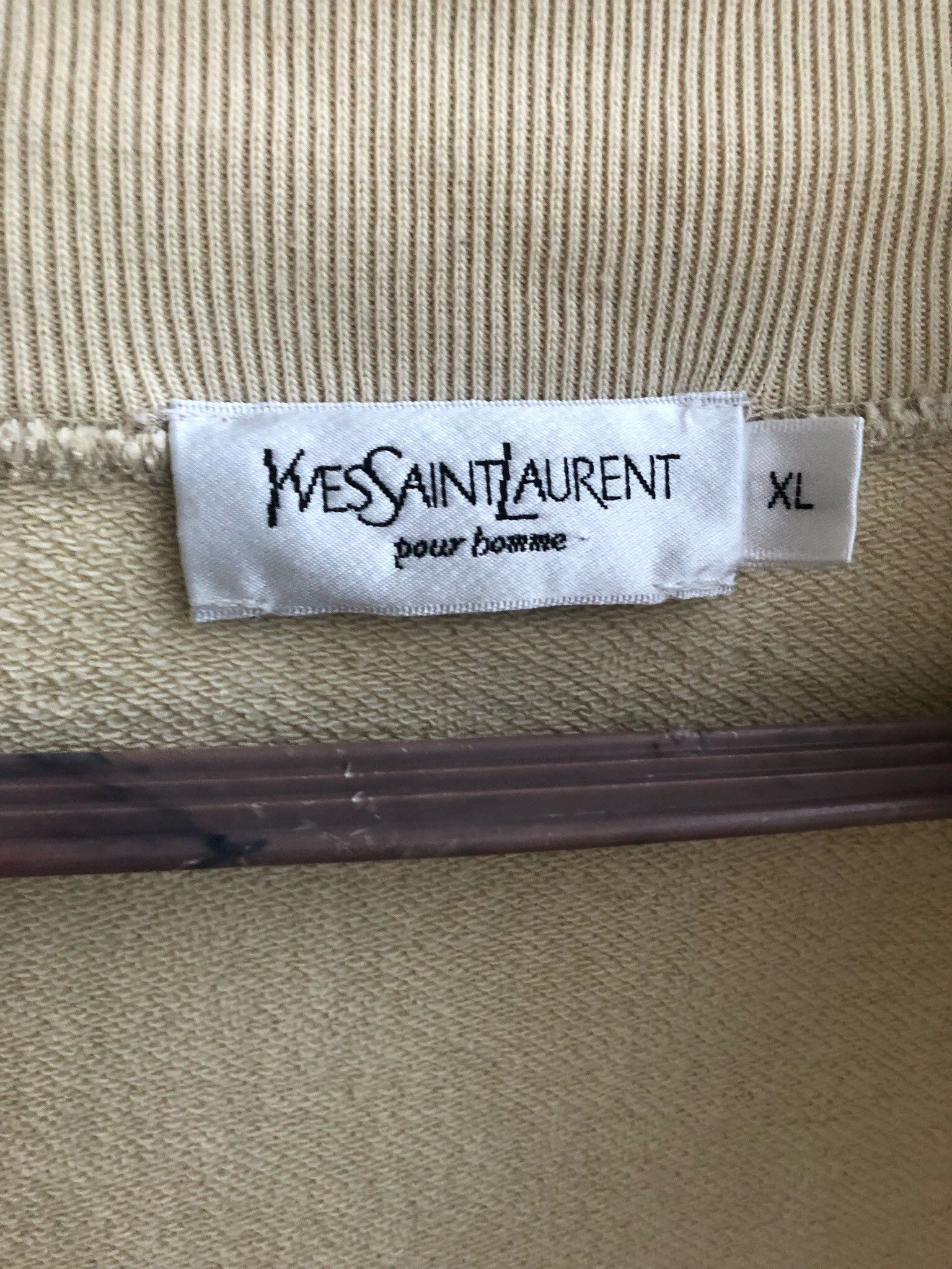 Yves Saint Laurent Beige YSL Sweatshirt Saint Laurent Quarter Zip Sweater y2k Size US XL / EU 56 / 4 - 6 Thumbnail