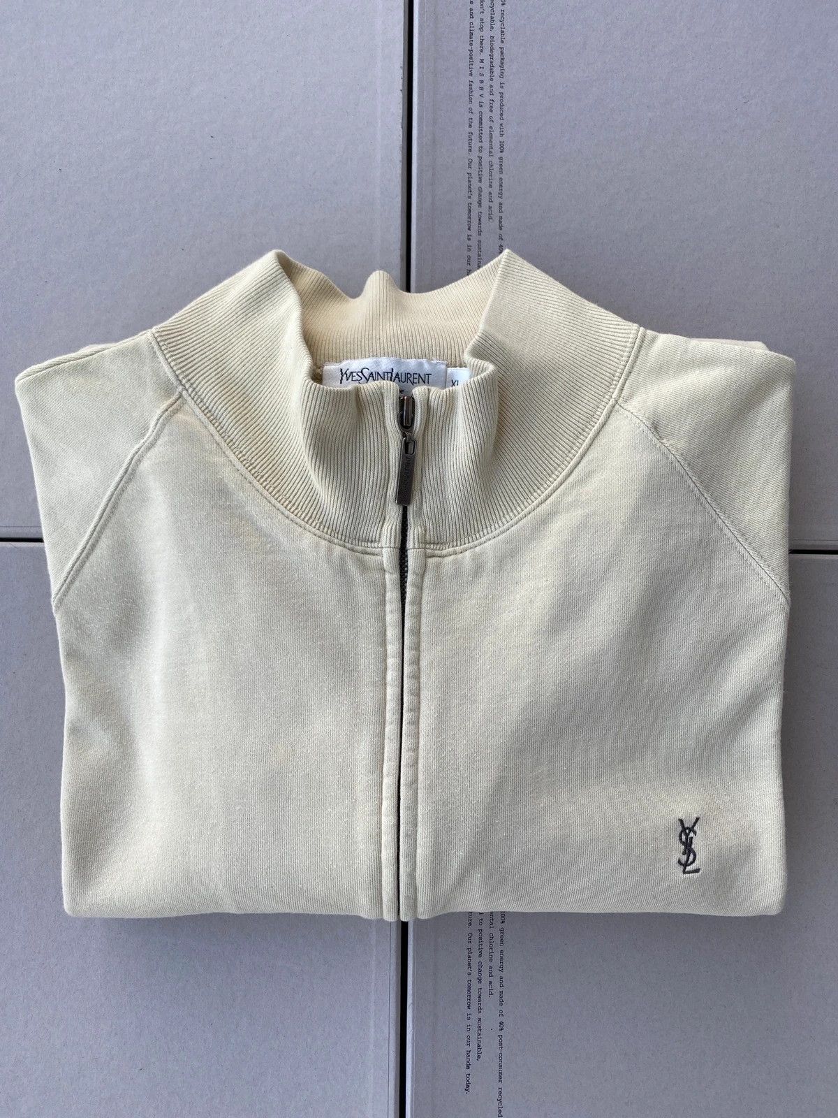 Yves Saint Laurent Beige YSL Sweatshirt Saint Laurent Quarter Zip Sweater y2k Size US XL / EU 56 / 4 - 11 Thumbnail