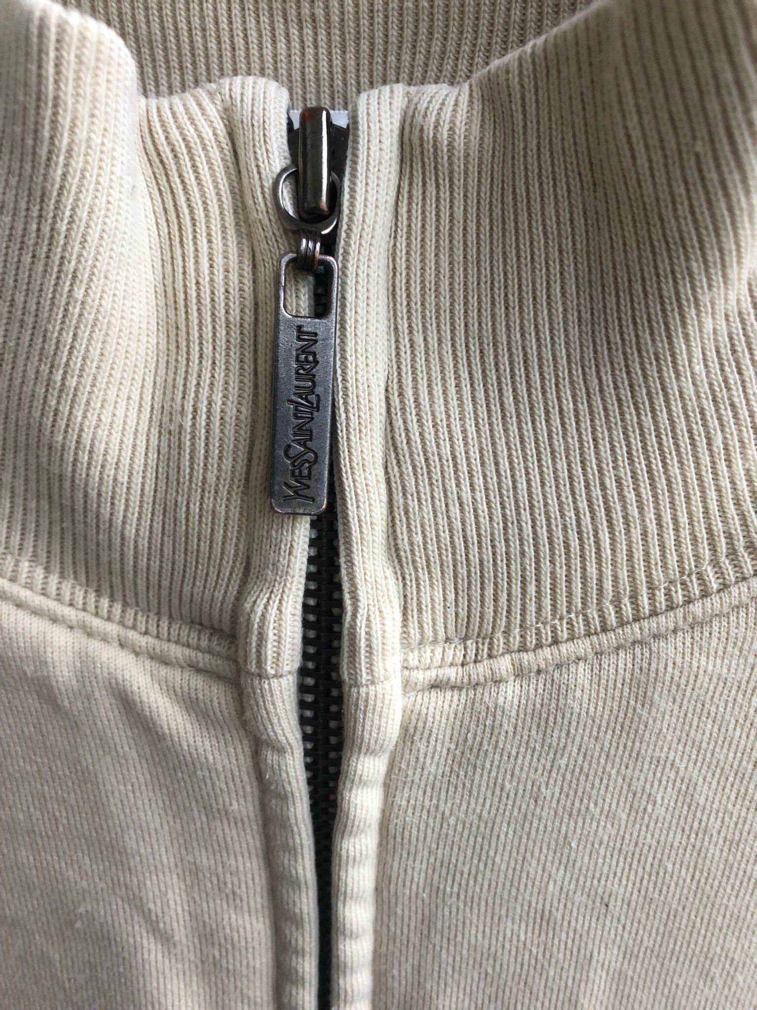 Yves Saint Laurent Beige YSL Sweatshirt Saint Laurent Quarter Zip Sweater y2k Size US XL / EU 56 / 4 - 3 Thumbnail