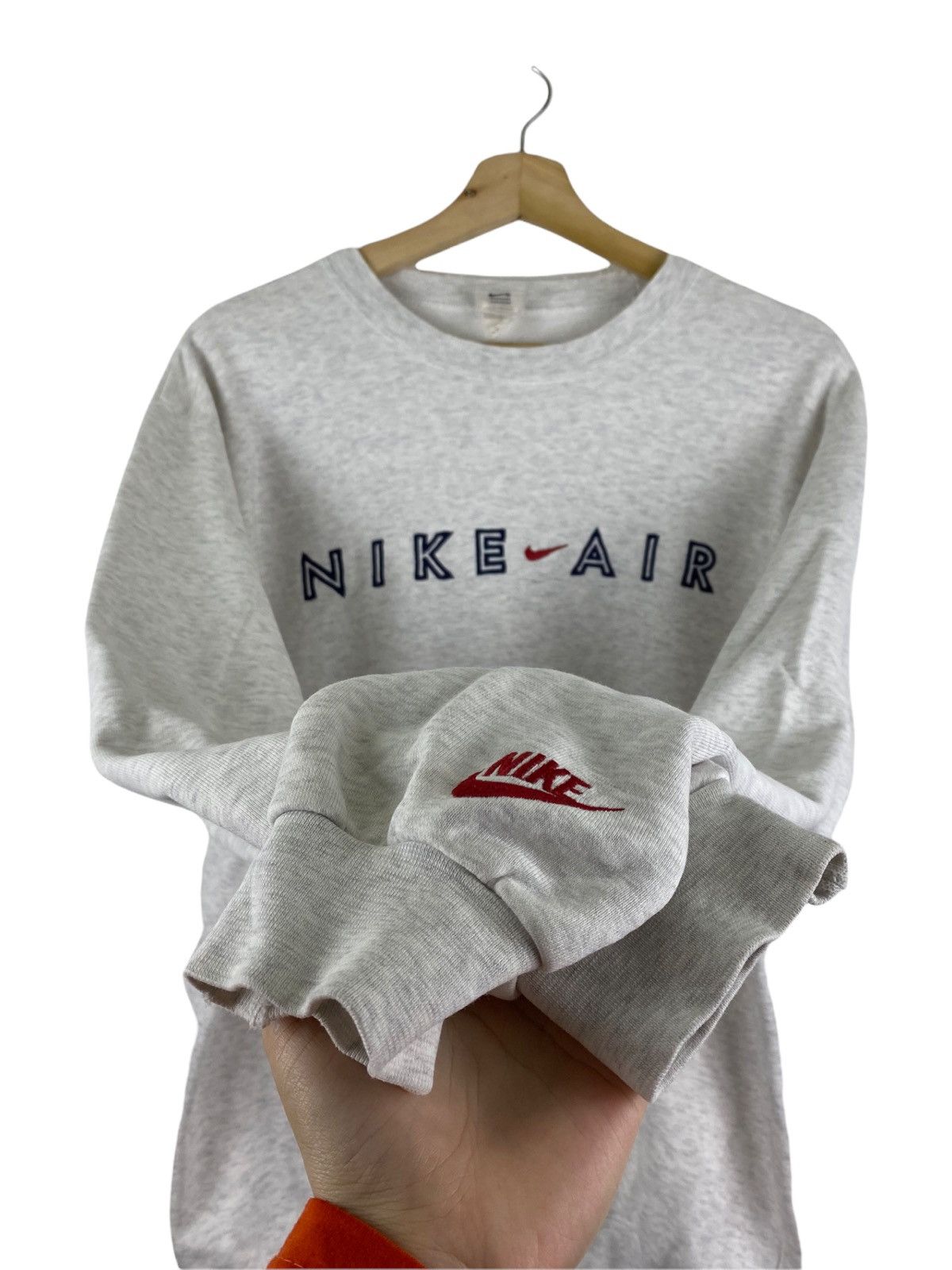 Nike × Vintage VINTAGE 90'S NIKE AIR CENTER LOGO SWEATSHIRT Size US XL / EU 56 / 4 - 3 Thumbnail
