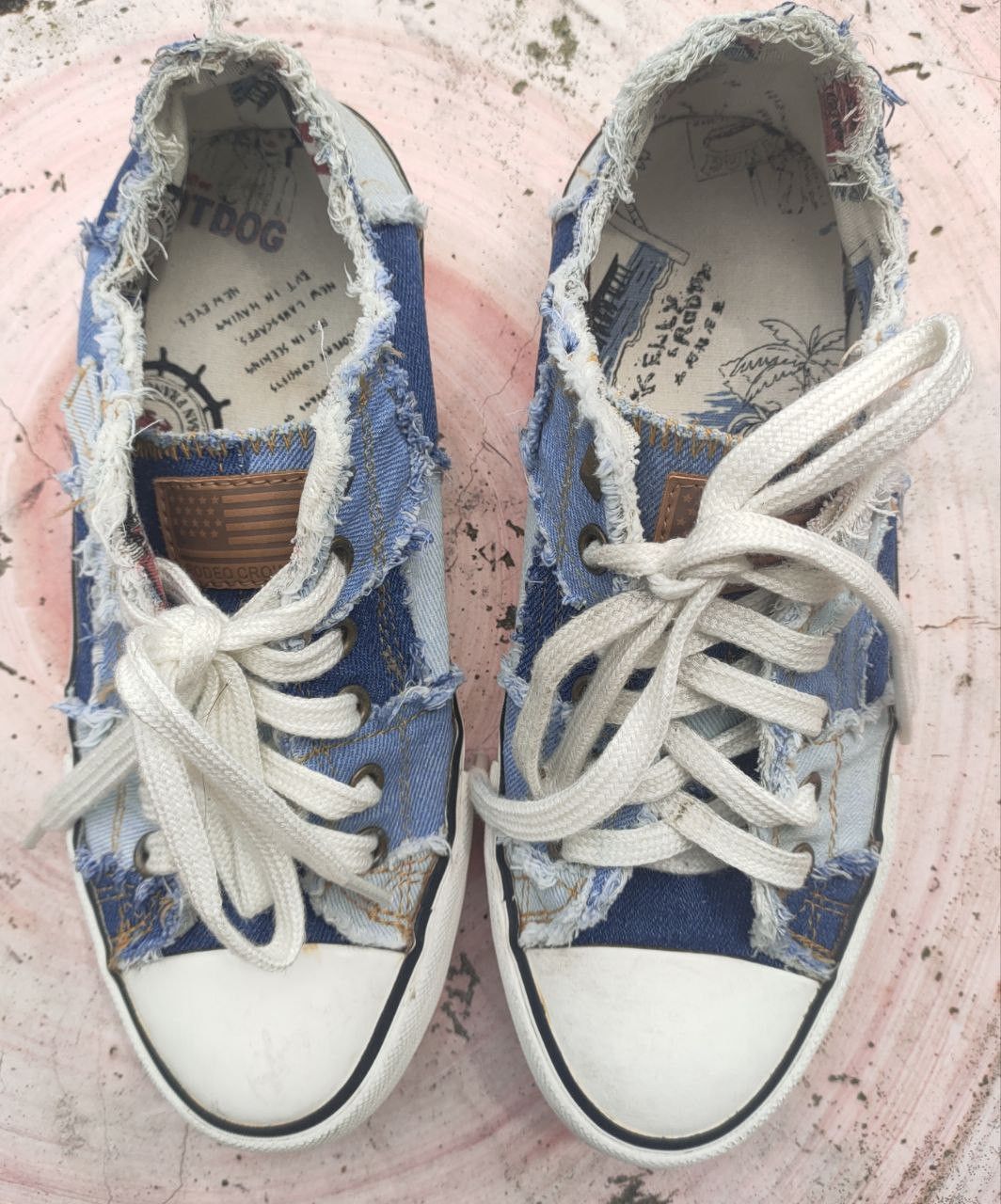 Japanese Brand ❎ Radeo crown Denim Patchwork Sneaker Size US 8 / IT 38 - 2 Thumbnail