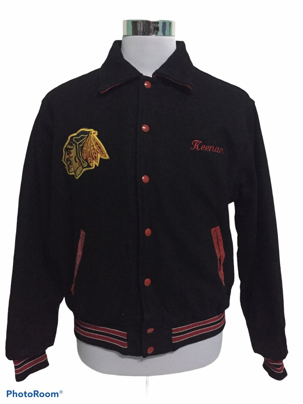 image of Rennoc Classic x Varsity Jacket VTG Rennoc Varsity Style Jacket Made In Usa in Black (Size Large)
