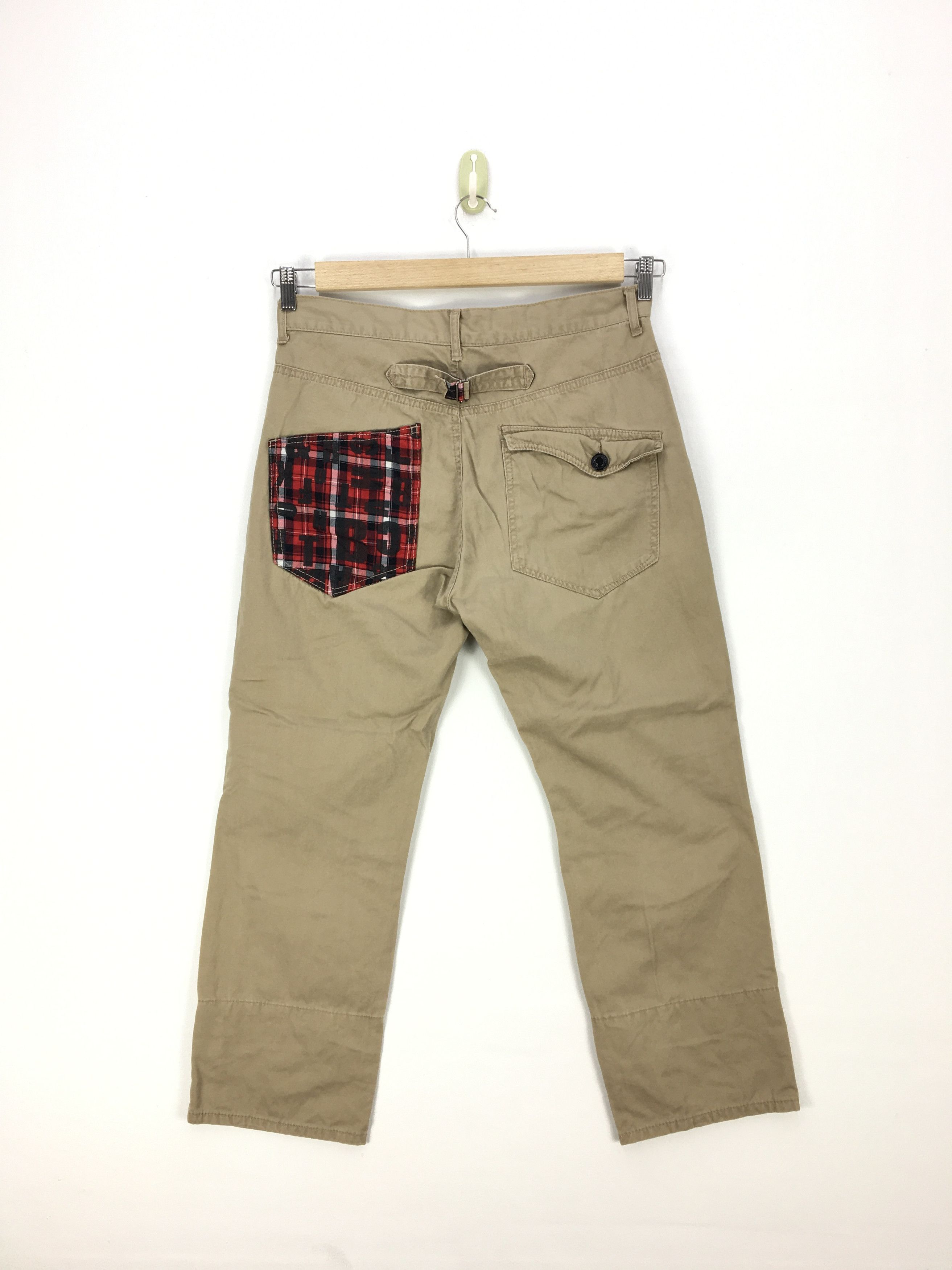 Japanese Brand × Vintage Vintage 90s Japanese Trousers Plaid Tartan Punk Chinos Pants Size US 32 / EU 48 - 2 Thumbnail