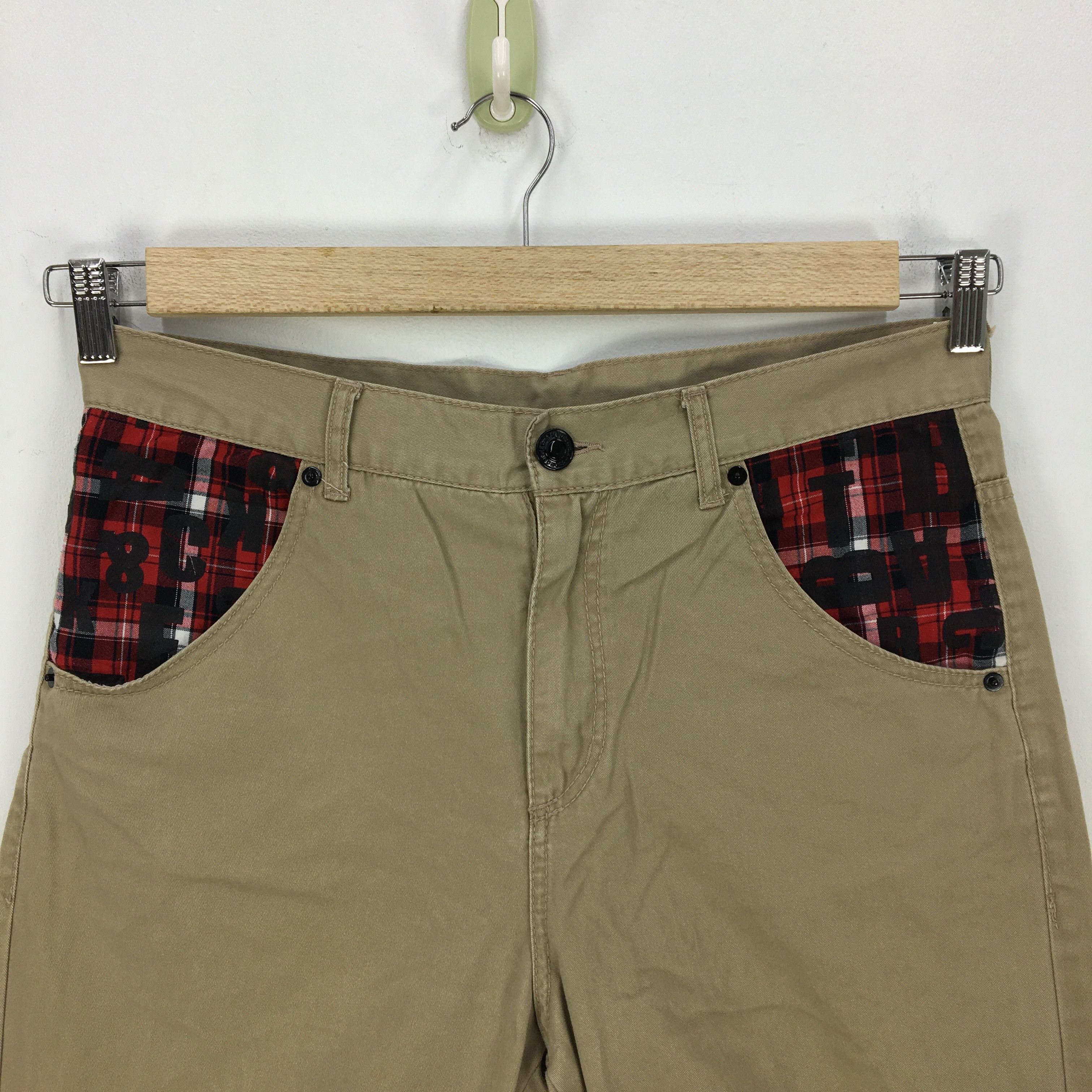 Japanese Brand × Vintage Vintage 90s Japanese Trousers Plaid Tartan Punk Chinos Pants Size US 32 / EU 48 - 4 Thumbnail
