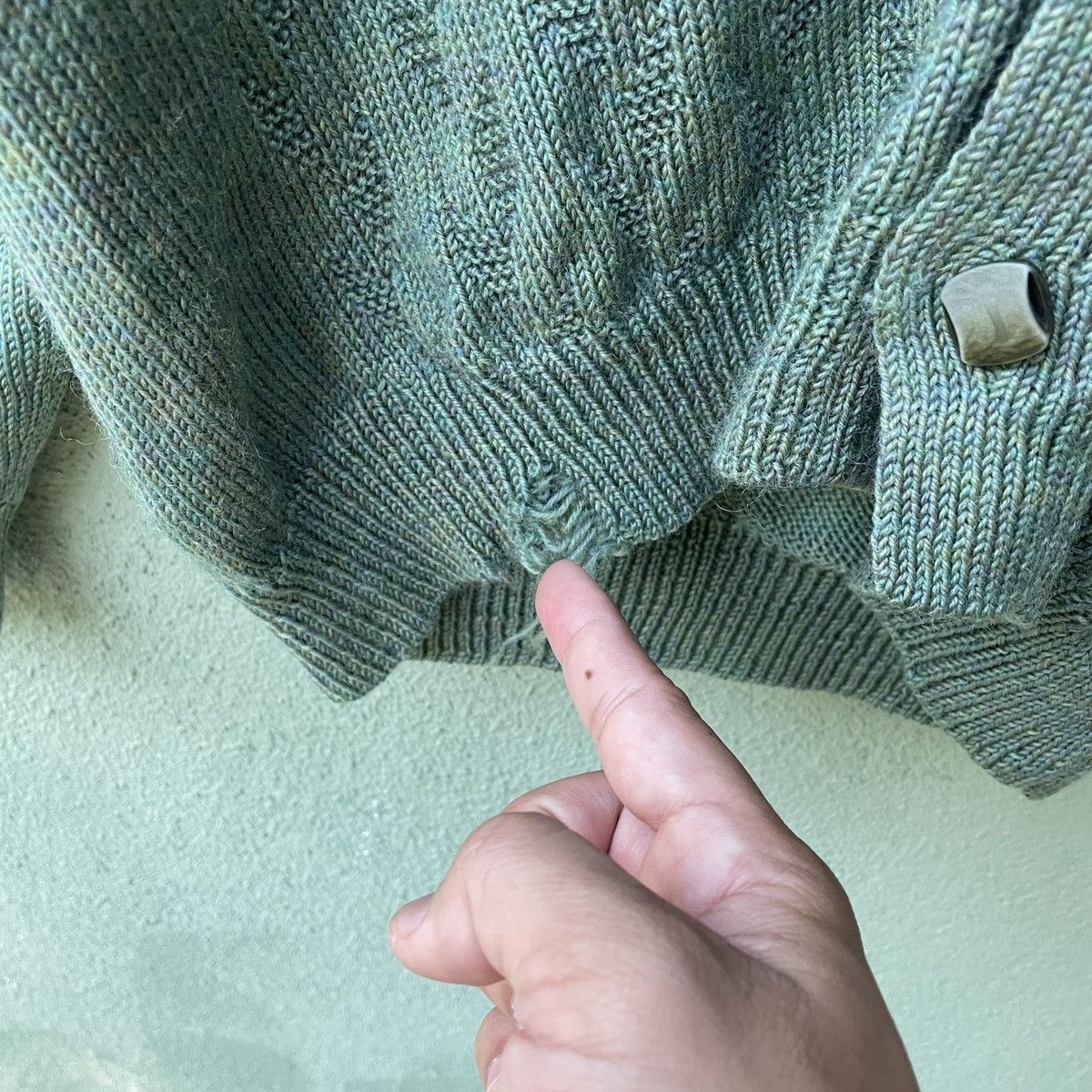 Aran Isles Knitwear Japanese Vintage Kurt Cobain Style Green Cardigan Knitwear Size US M / EU 48-50 / 2 - 6 Thumbnail