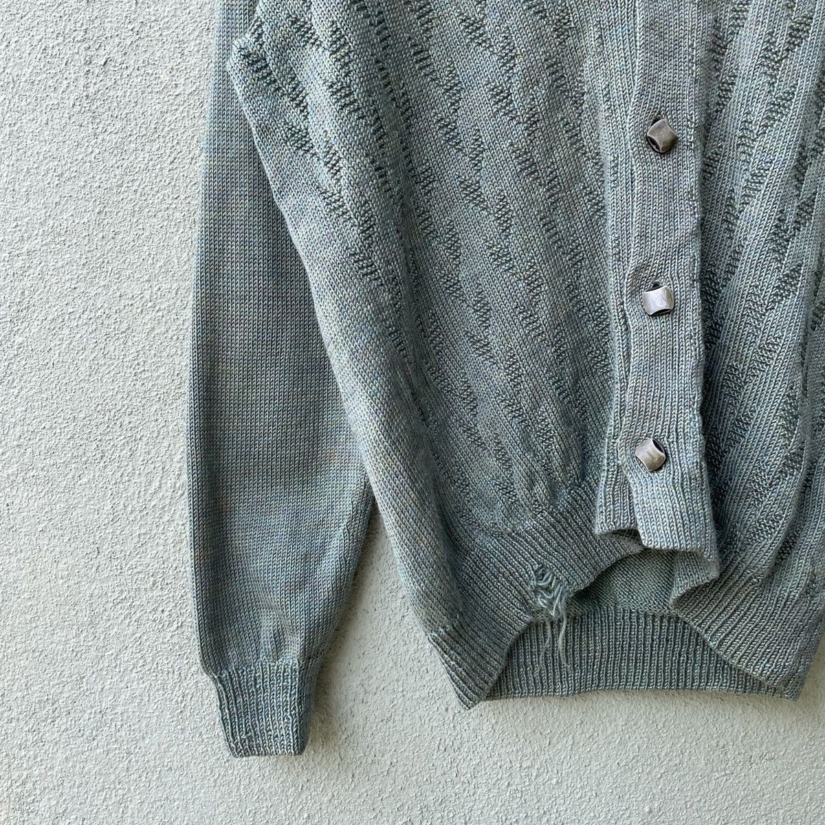 Aran Isles Knitwear Japanese Vintage Kurt Cobain Style Green Cardigan Knitwear Size US M / EU 48-50 / 2 - 4 Thumbnail