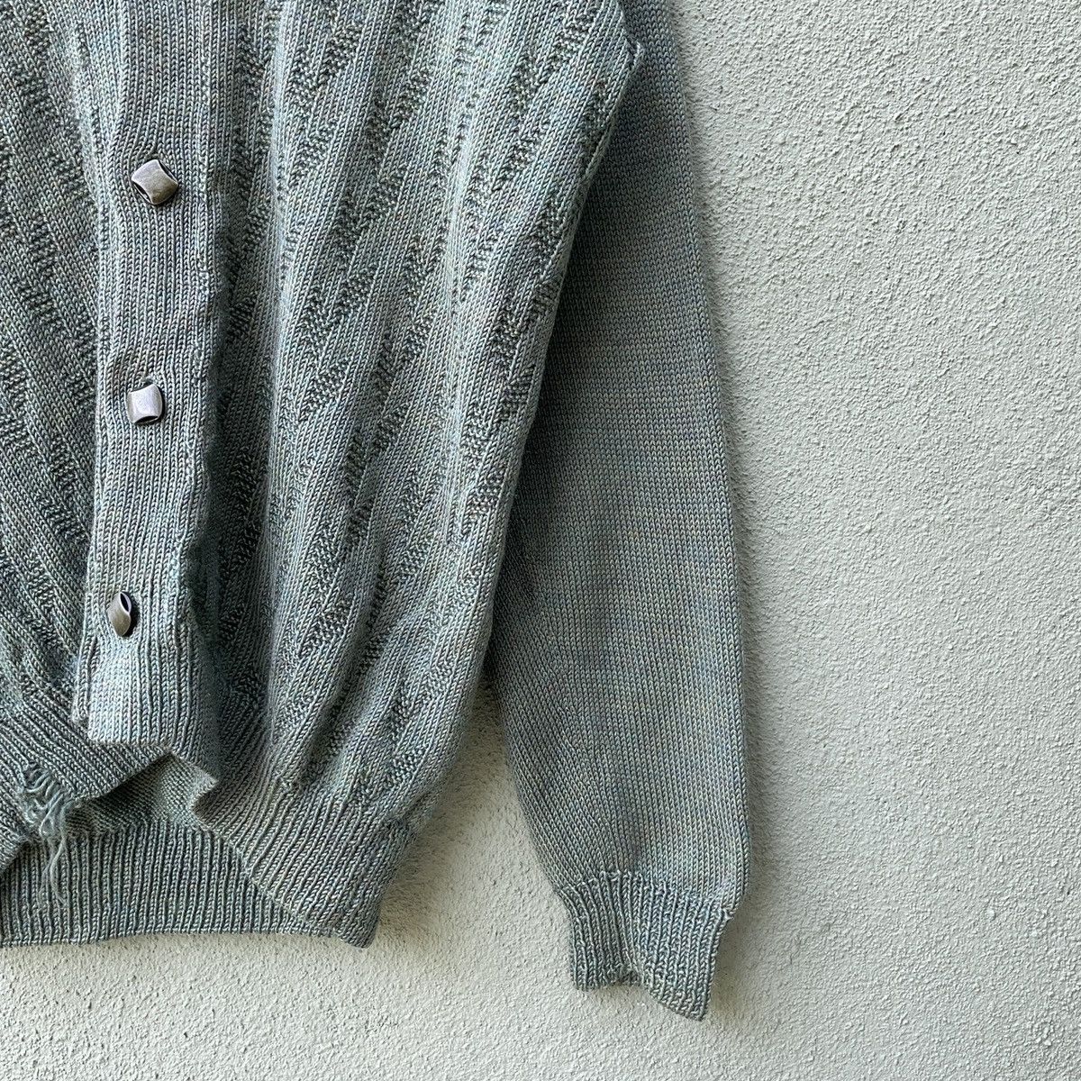 Aran Isles Knitwear Japanese Vintage Kurt Cobain Style Green Cardigan Knitwear Size US M / EU 48-50 / 2 - 5 Thumbnail