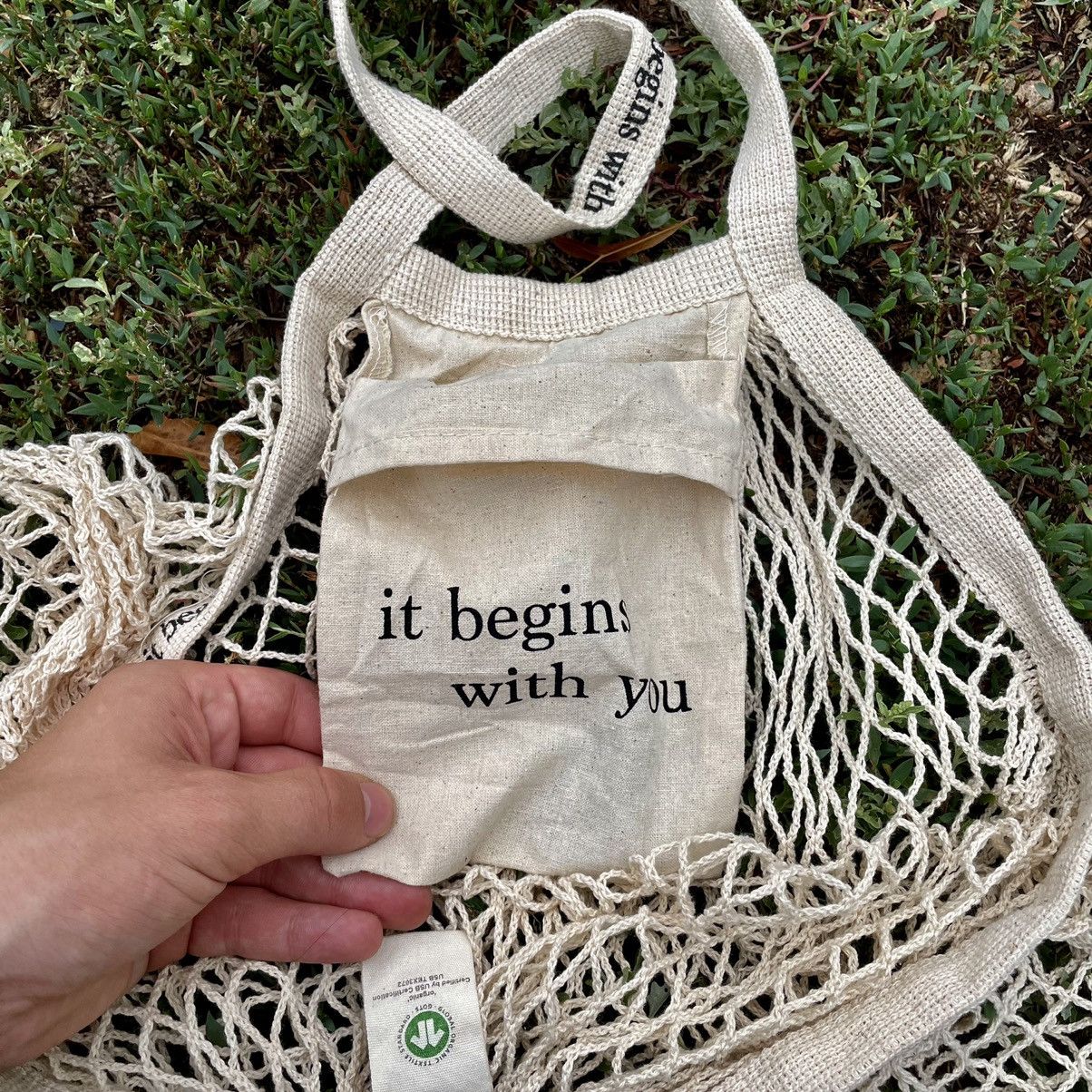 Vintage Vintage Y2K Cream Mesh Net Shopper Tote Bag Streetwear OS Size ONE SIZE - 4 Thumbnail