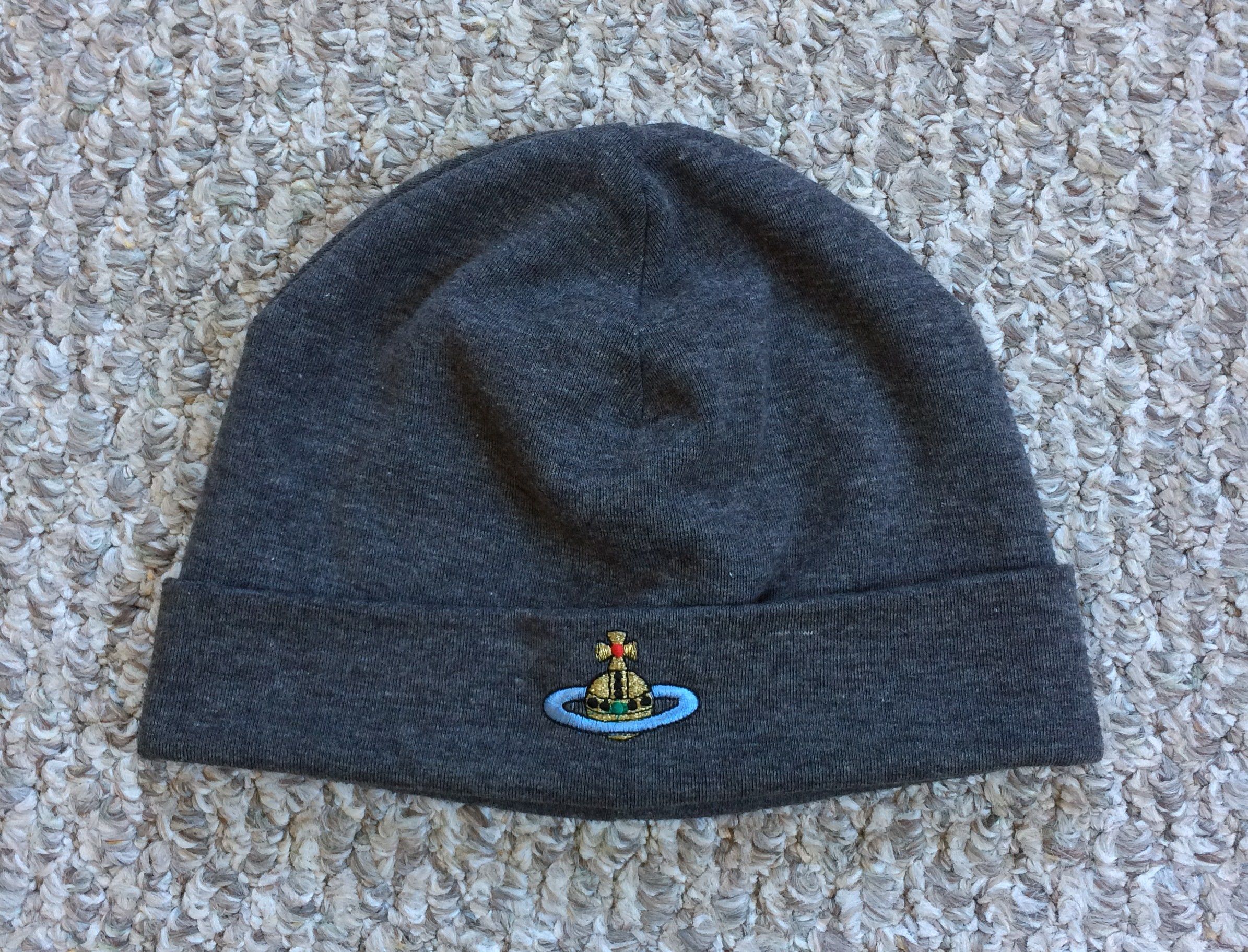 image of Vivienne Westwood Orb Beanie in Grey, Men's