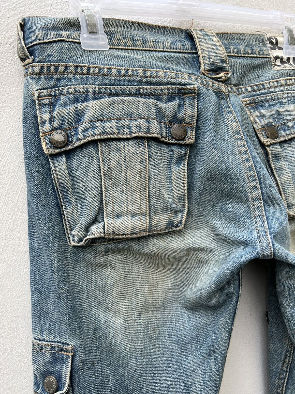 Vintage RNA Slang From Chaos Distressed Zippers Cargo Denim Size US 31 - 17 Thumbnail