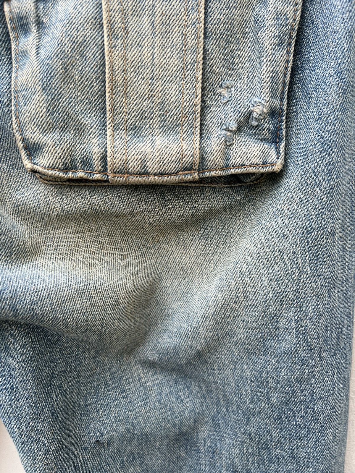 Vintage RNA Slang From Chaos Distressed Zippers Cargo Denim Size US 31 - 21 Thumbnail