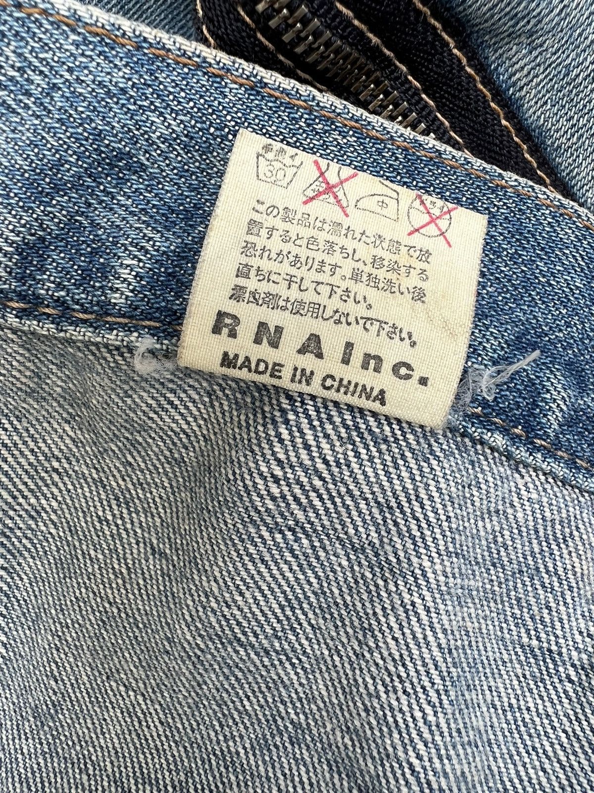 Vintage RNA Slang From Chaos Distressed Zippers Cargo Denim Size US 31 - 25 Thumbnail
