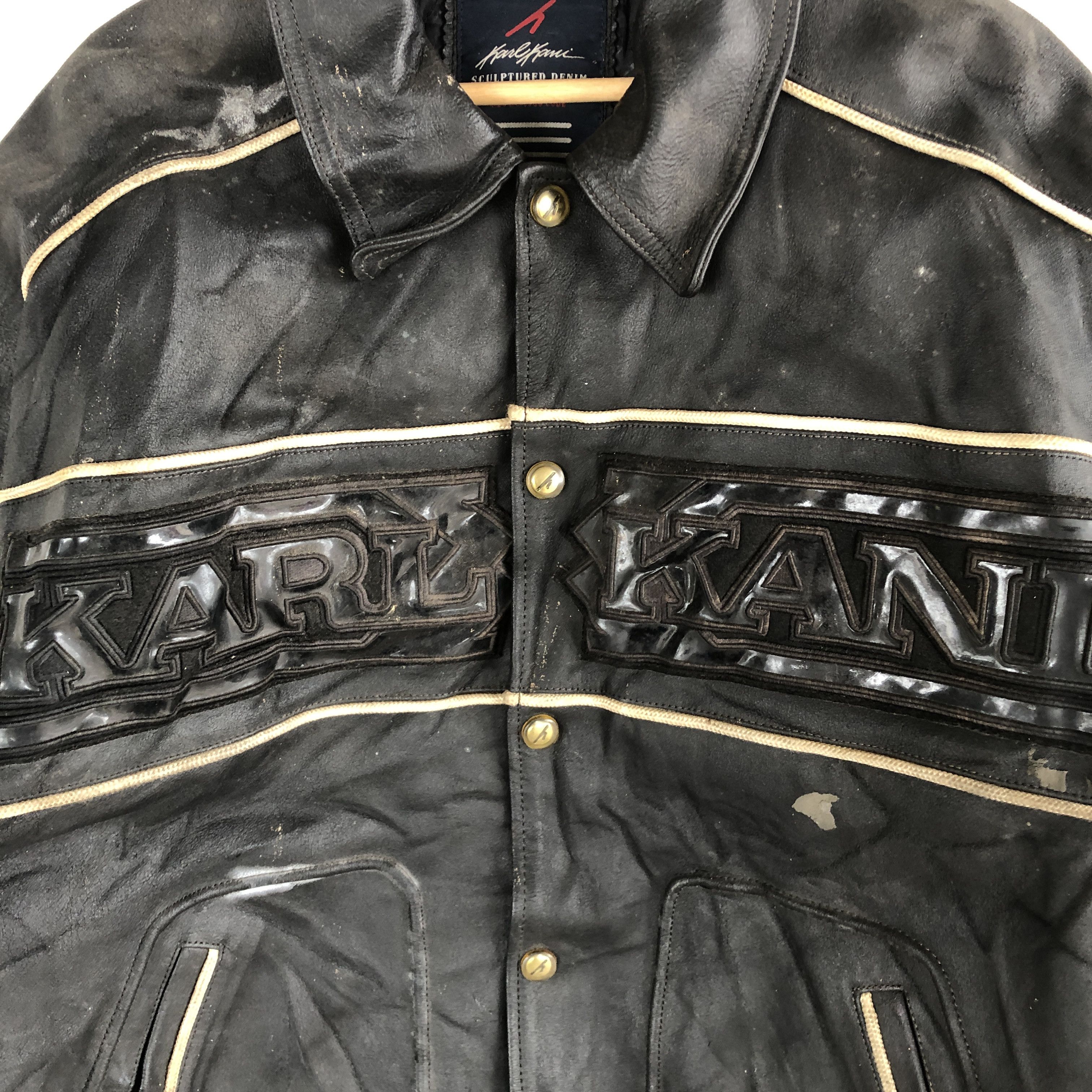 Vintage Karl Kani Leather Jacket Genuine Leather Jacket