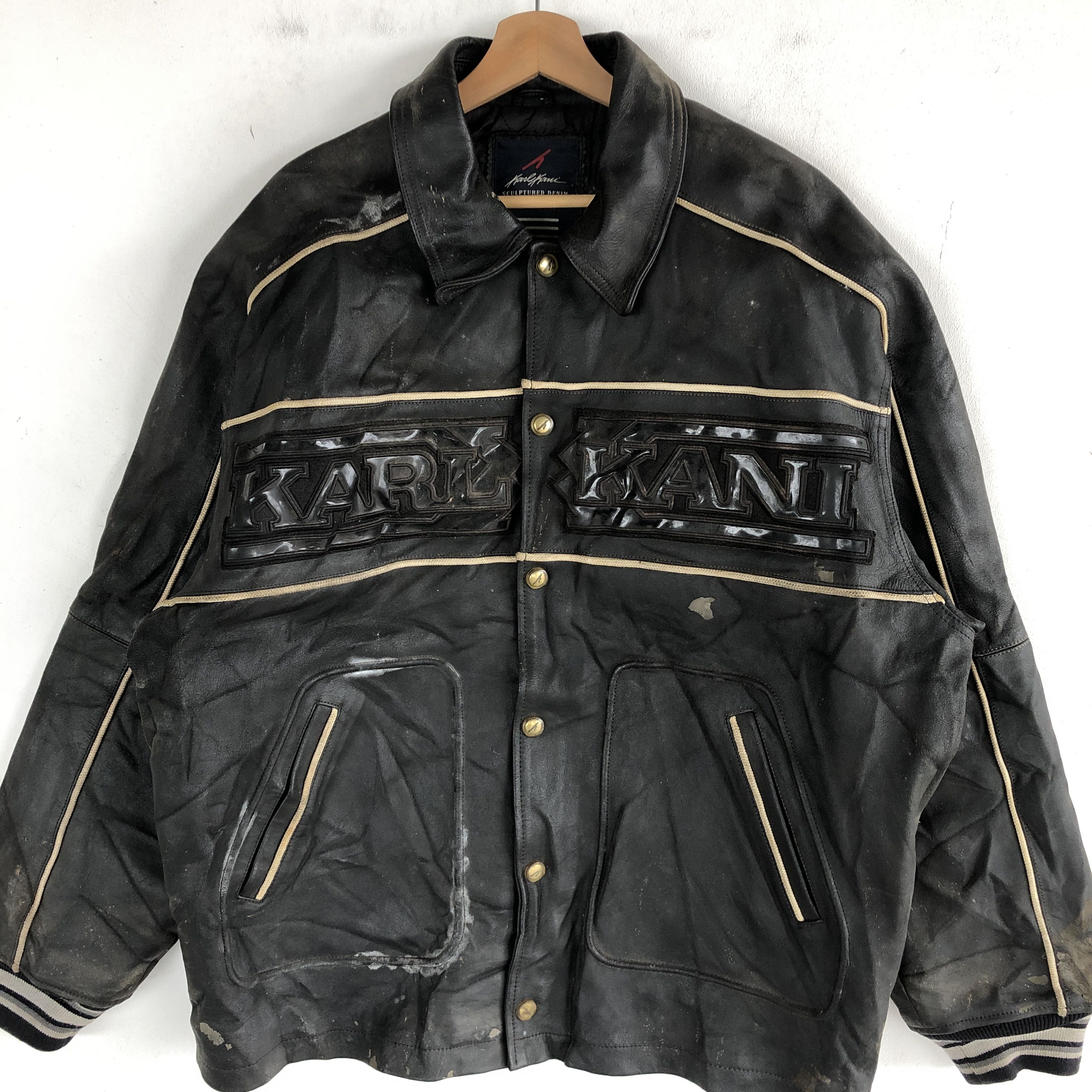 Karl Kani Vintage Karl Kani Leather Jacket Genuine Leather Jacket Size US XL / EU 56 / 4 - 4 Thumbnail