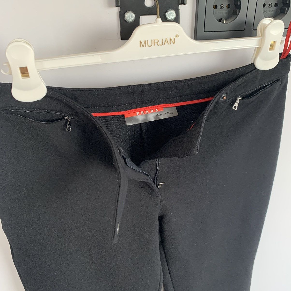 Prada 🔴 PRADA Pants Sport Nylon Black Trousers Red Tab Zip Pocket Size US 28 / EU 44 - 10 Thumbnail