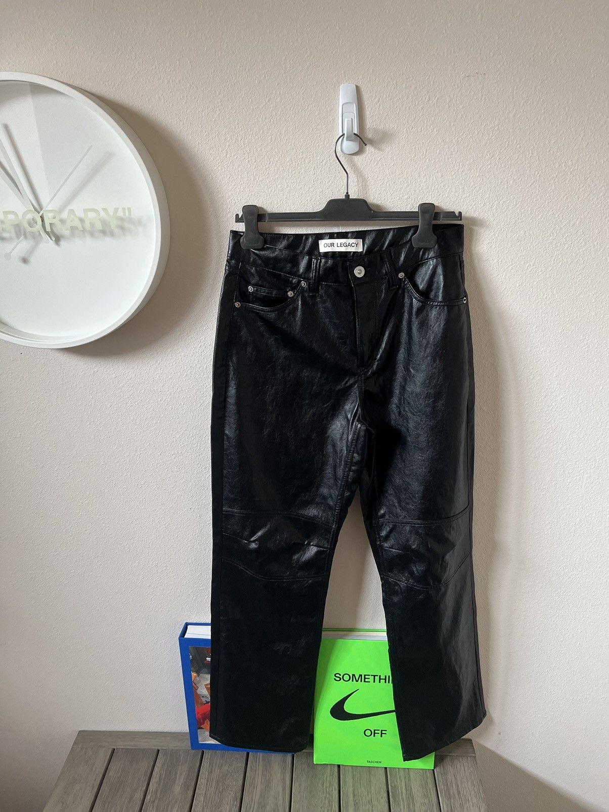 Image of Our Legacy Fake Leather Formal Moto Cut Pants In Black, Men's (Size 30)