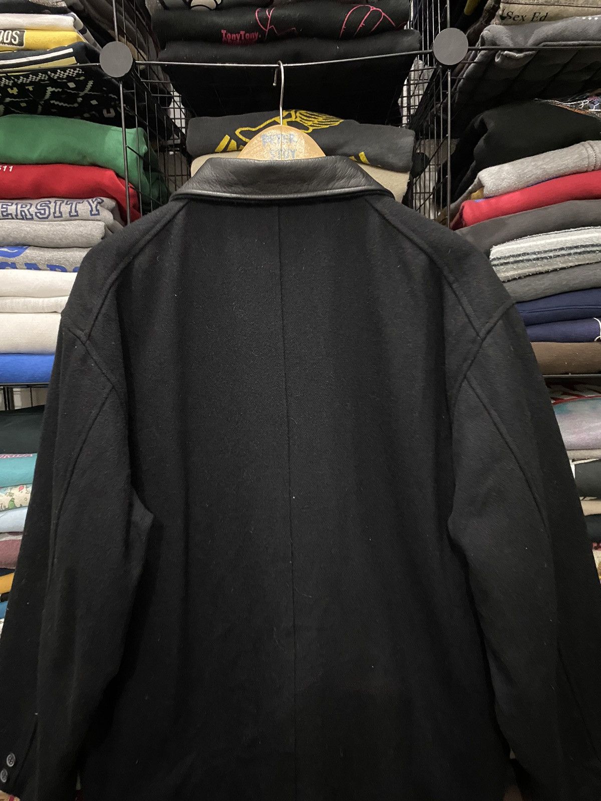 Japanese Brand Corsaire wool jacket leather collar Size US L / EU 52-54 / 3 - 5 Thumbnail