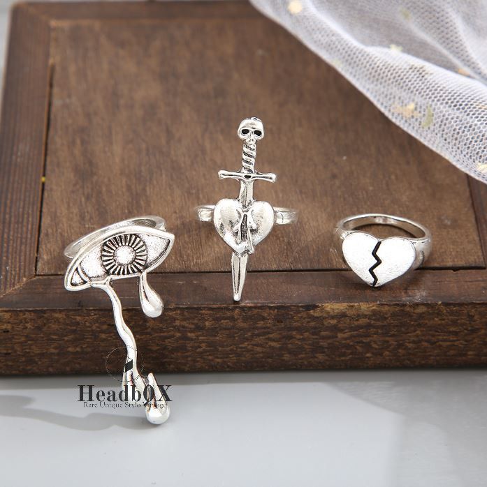 Jewelry 3 PCS Set Eye Finger Ring Size ONE SIZE - 2 Thumbnail