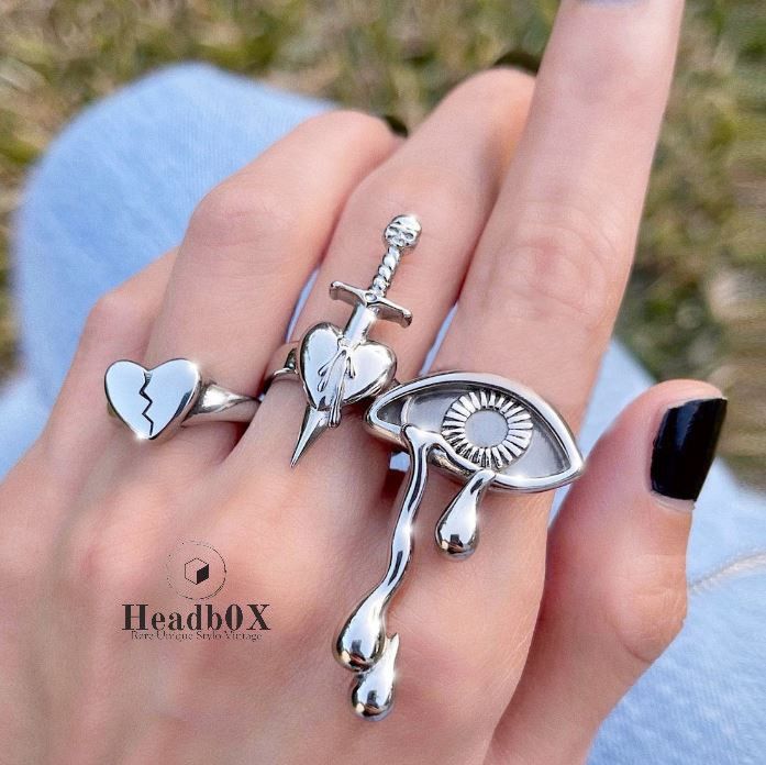 Jewelry 3 PCS Set Eye Finger Ring Size ONE SIZE - 1 Thumbnail