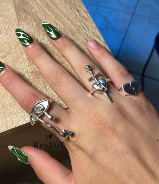 Jewelry 3 PCS Set Eye Finger Ring Size ONE SIZE - 3 Thumbnail