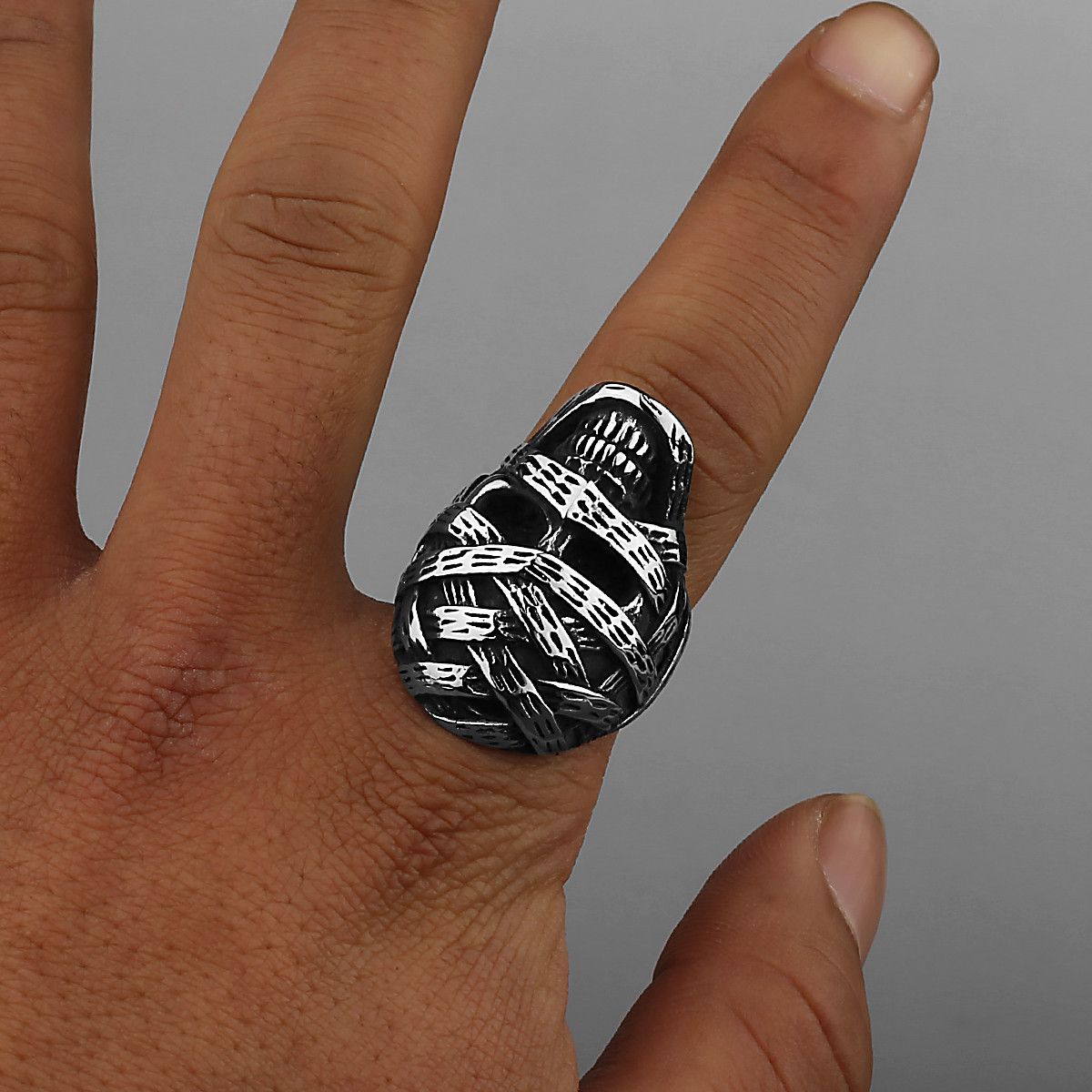 Jewelry Ancient Egypt Mummy Skull Ring Size ONE SIZE - 1 Thumbnail