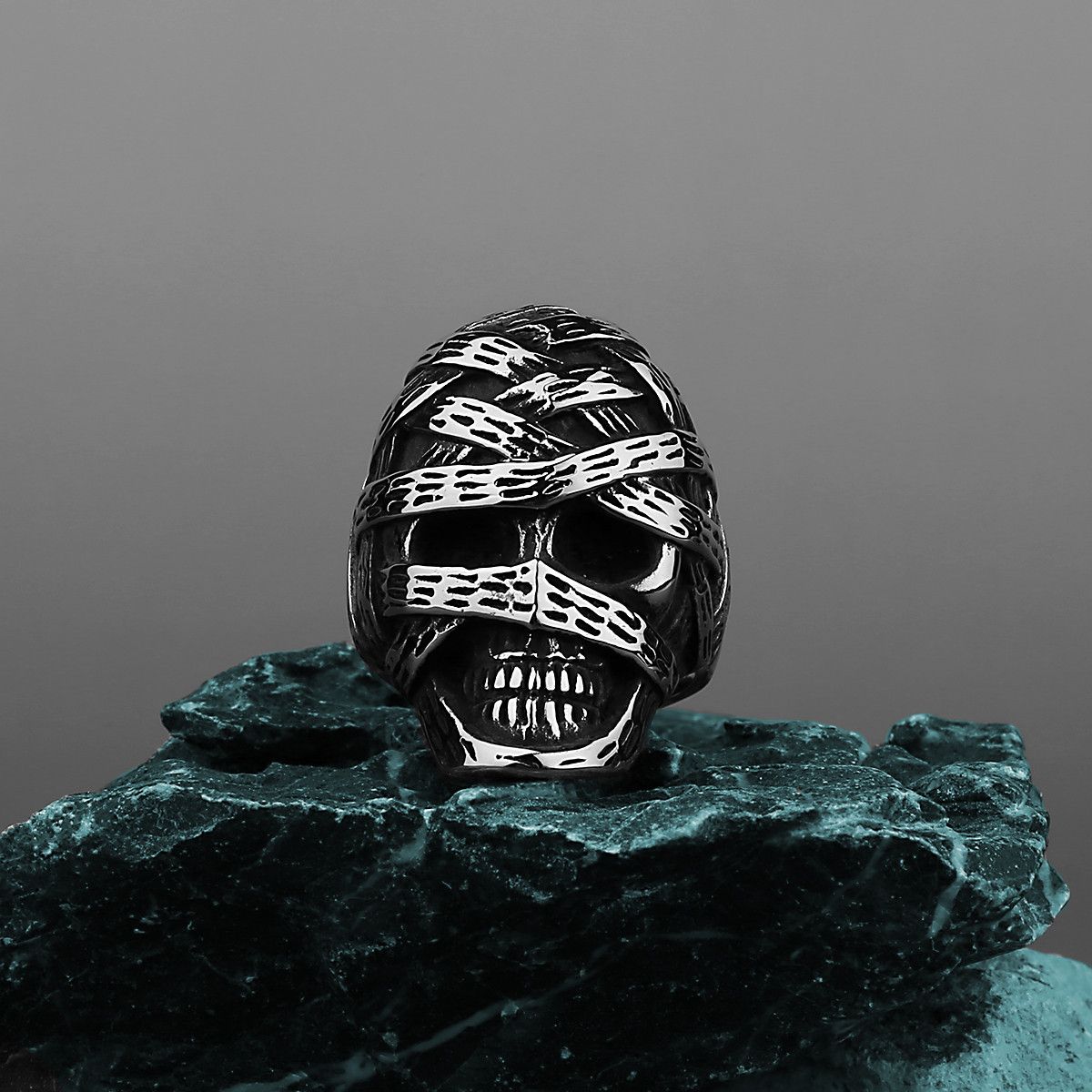 Jewelry Ancient Egypt Mummy Skull Ring Size ONE SIZE - 4 Thumbnail