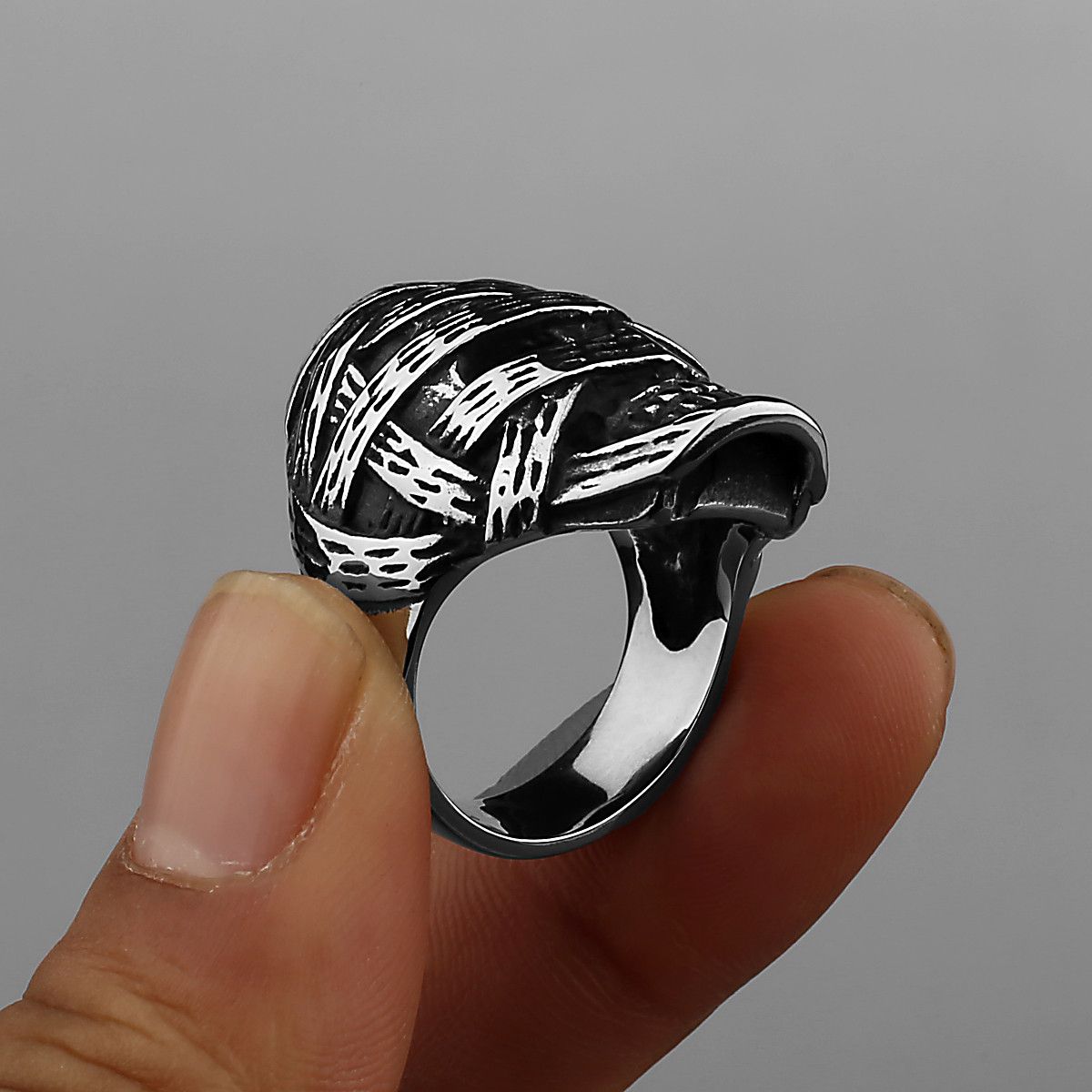 Jewelry Ancient Egypt Mummy Skull Ring Size ONE SIZE - 2 Thumbnail