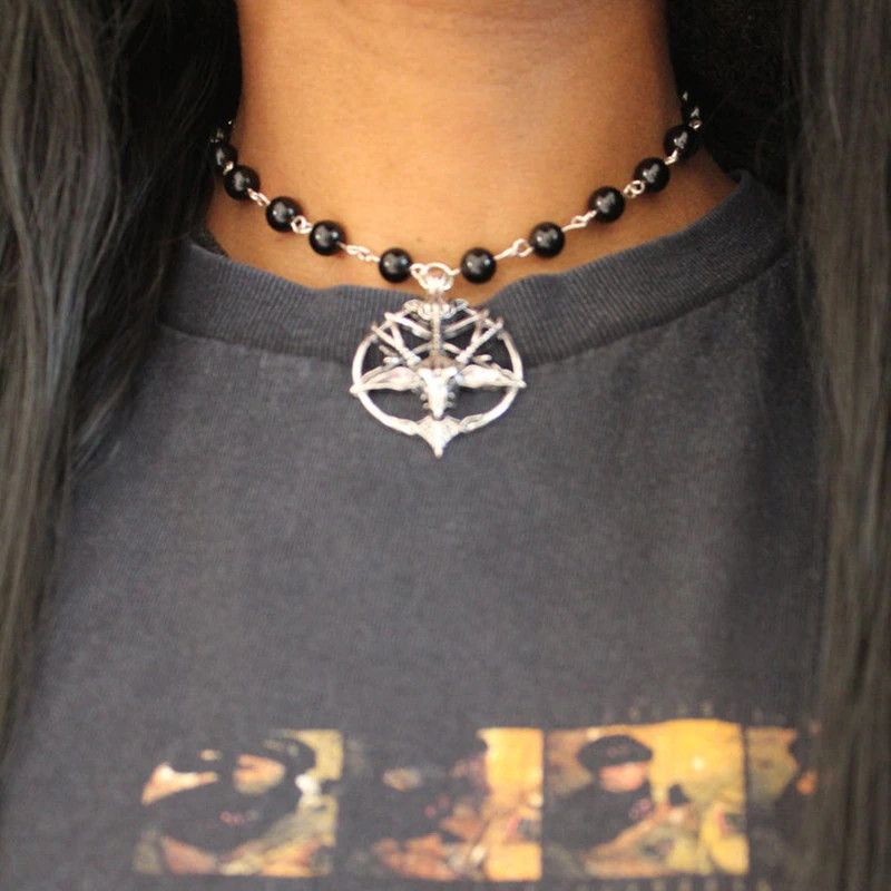Jewelry Skull Round Goat Head Necklace Size ONE SIZE - 4 Thumbnail