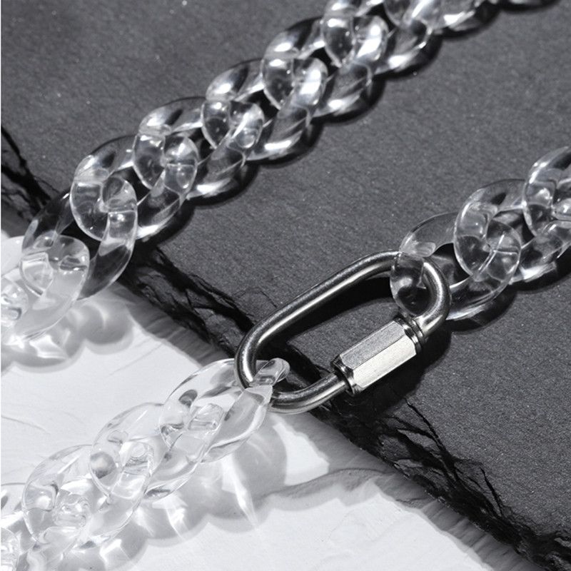 Jewelry Transparent Acrylic Chains Necklace Size ONE SIZE - 3 Thumbnail