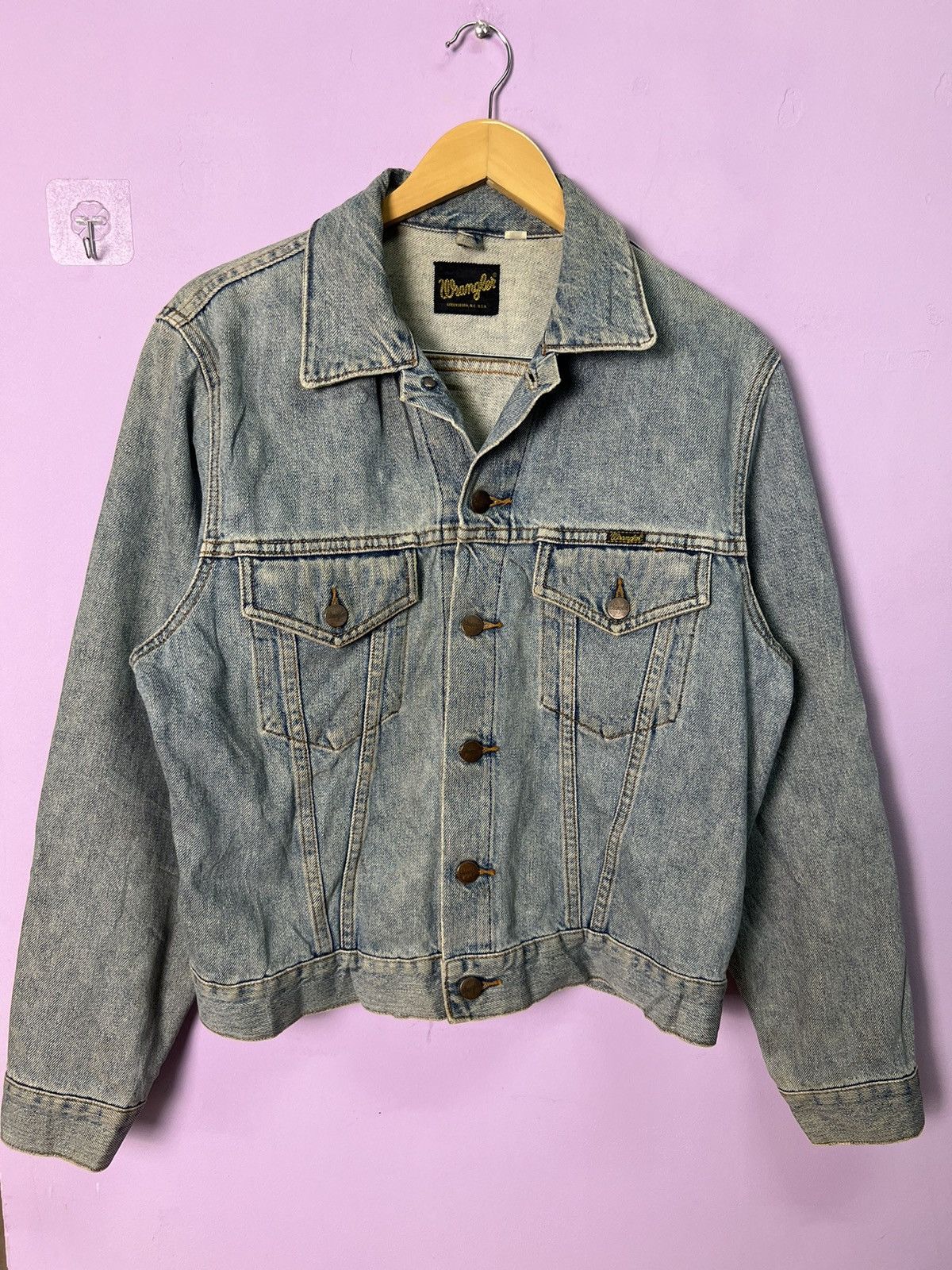 Wrangler 🔥Vintage 70s Wrangler Trucker Denim Size US S / EU 44-46 / 1 - 1 Thumbnail