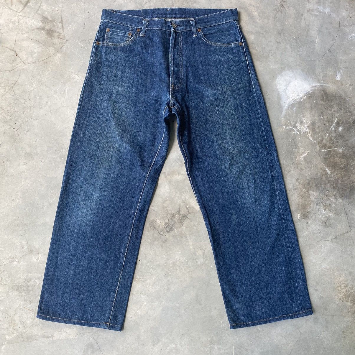 Japanese Brand × Vintage Vintage Japanese selvedge denim baggy jeans Size US 34 / EU 50 - 1 Thumbnail