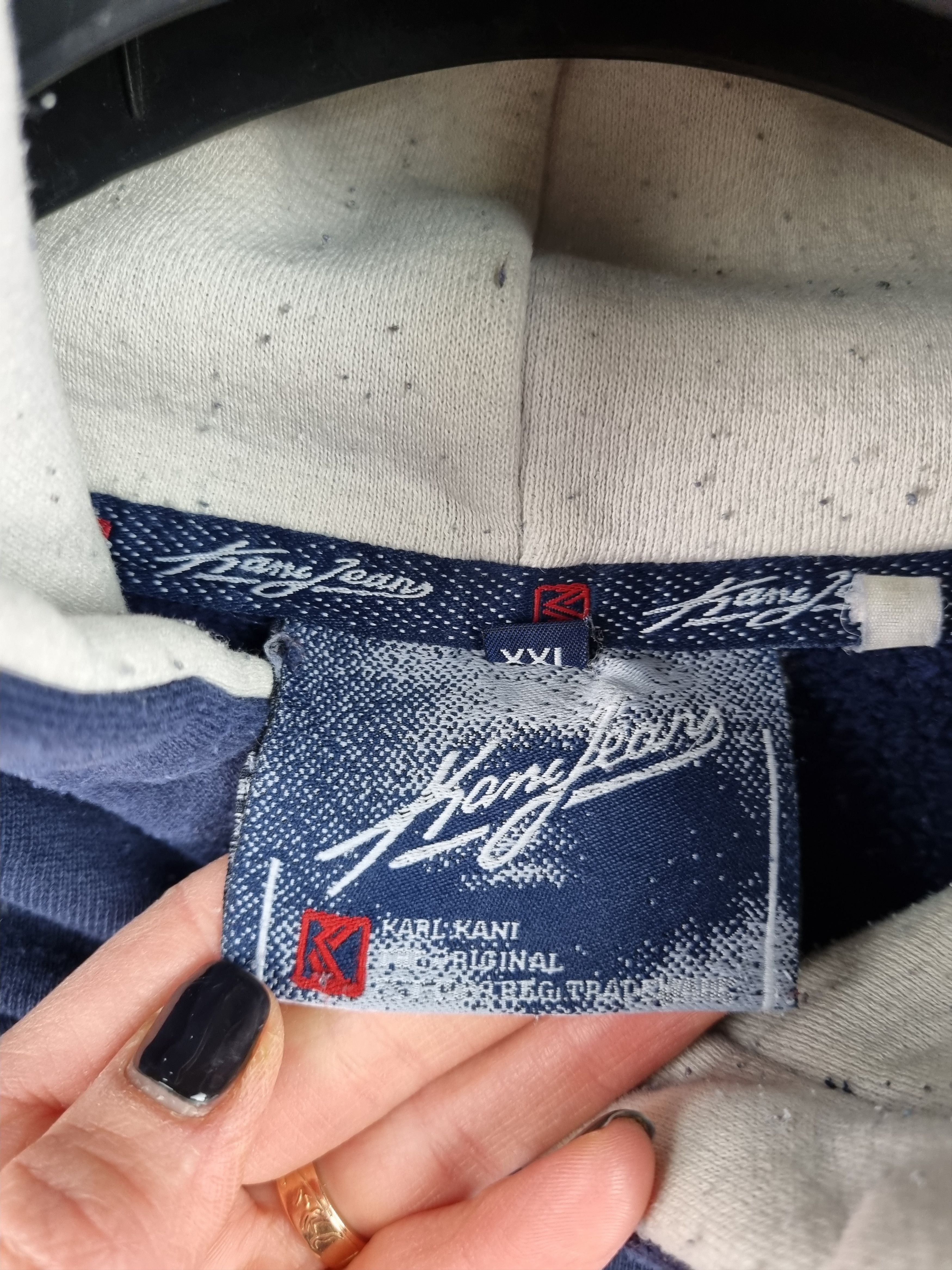 Karl Kani × Vintage Vintage Kani Jeans Spellout Big Logo Faded Hoodie Size US XXL / EU 58 / 5 - 10 Thumbnail