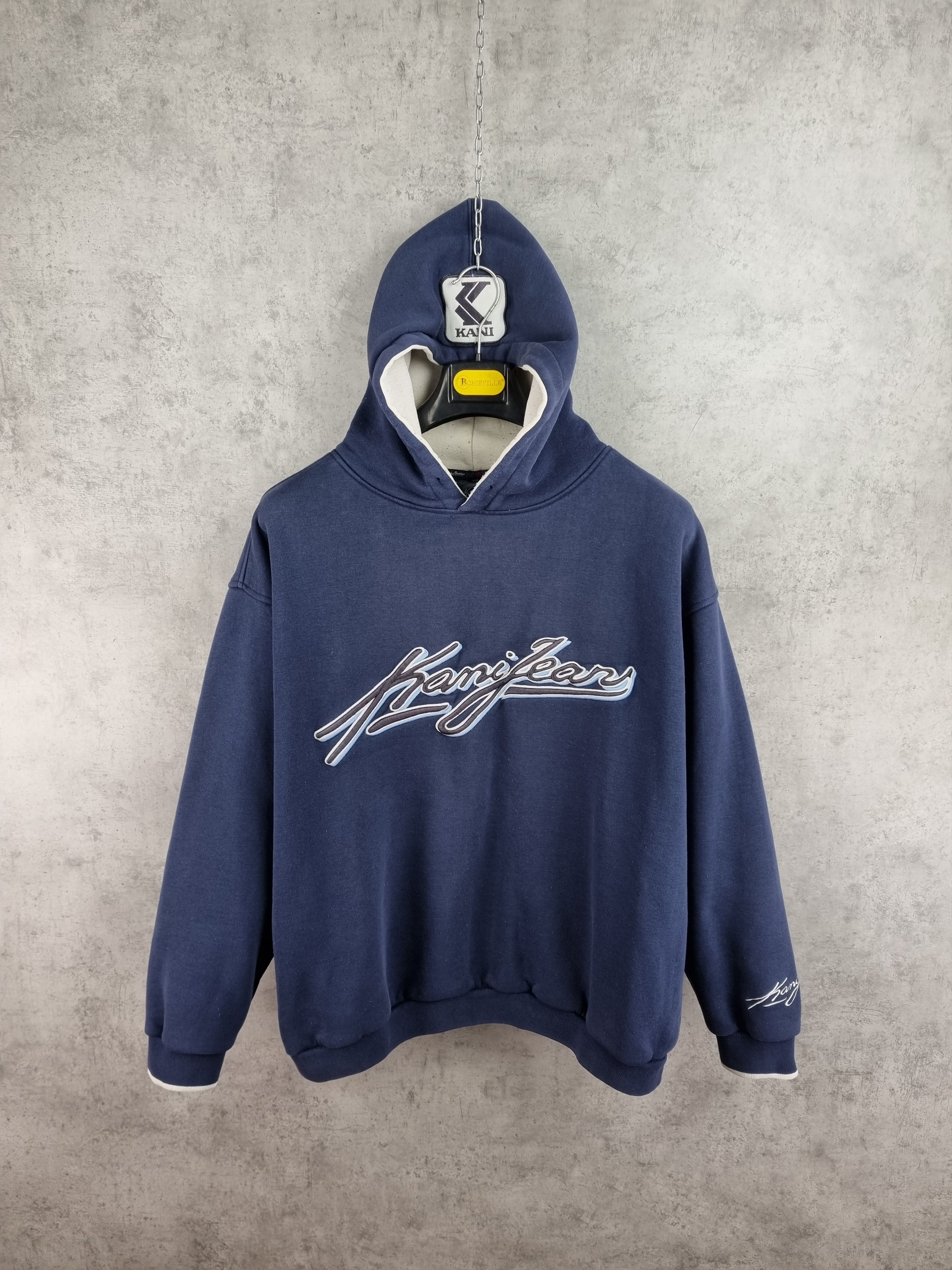 Karl Kani × Vintage Vintage Kani Jeans Spellout Big Logo Faded Hoodie Size US XXL / EU 58 / 5 - 1 Thumbnail