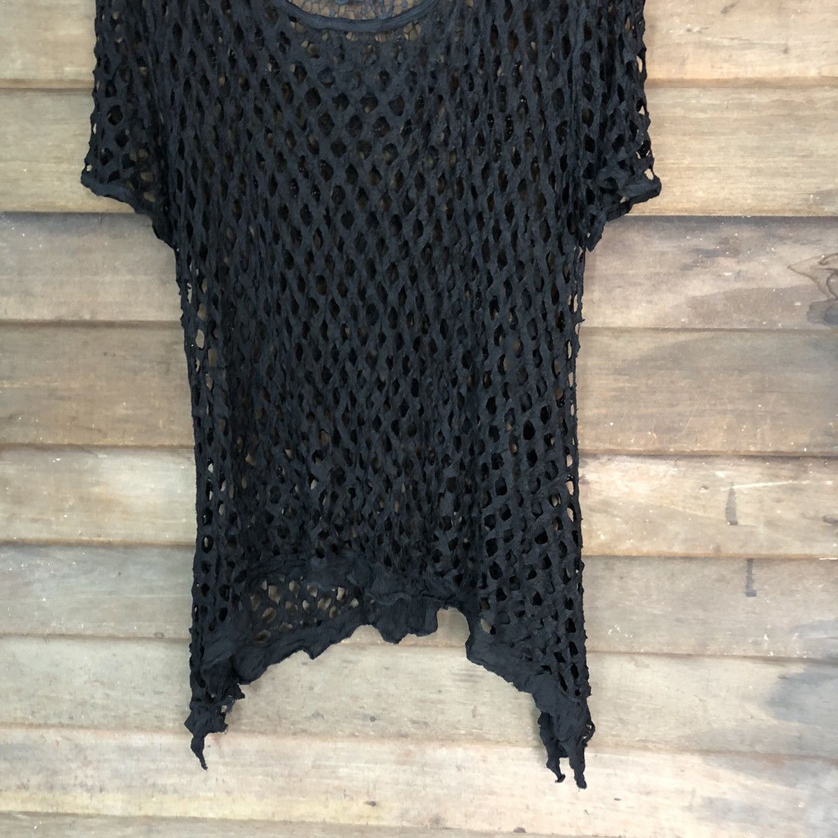 Vintage Japan Mesh Net Crochet Black Cardigan Knitwear #7213 Size L / US 10 / IT 46 - 3 Thumbnail