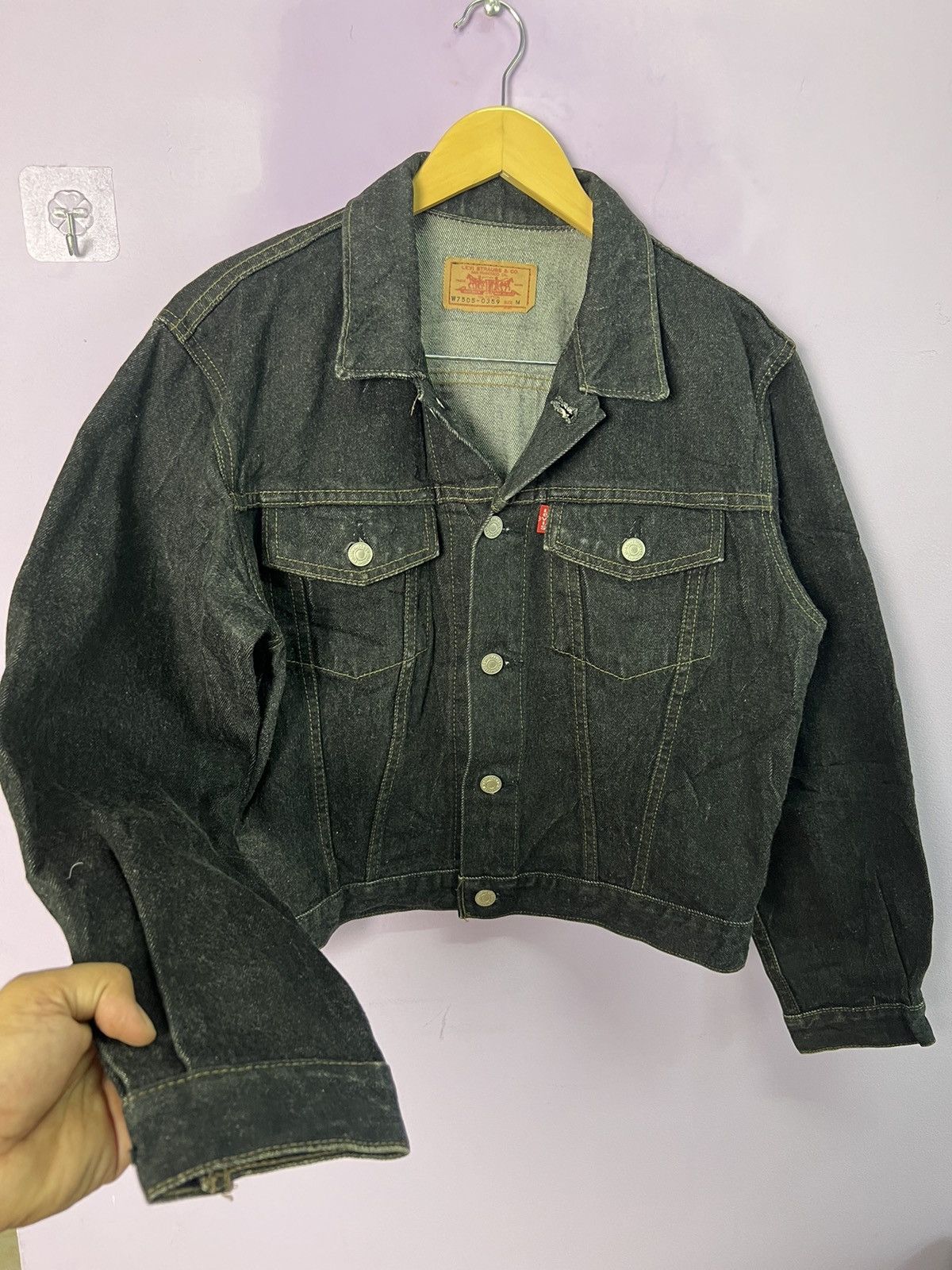 Levi's 🔥Black Levis Denim Trucker Size US S / EU 44-46 / 1 - 1 Thumbnail