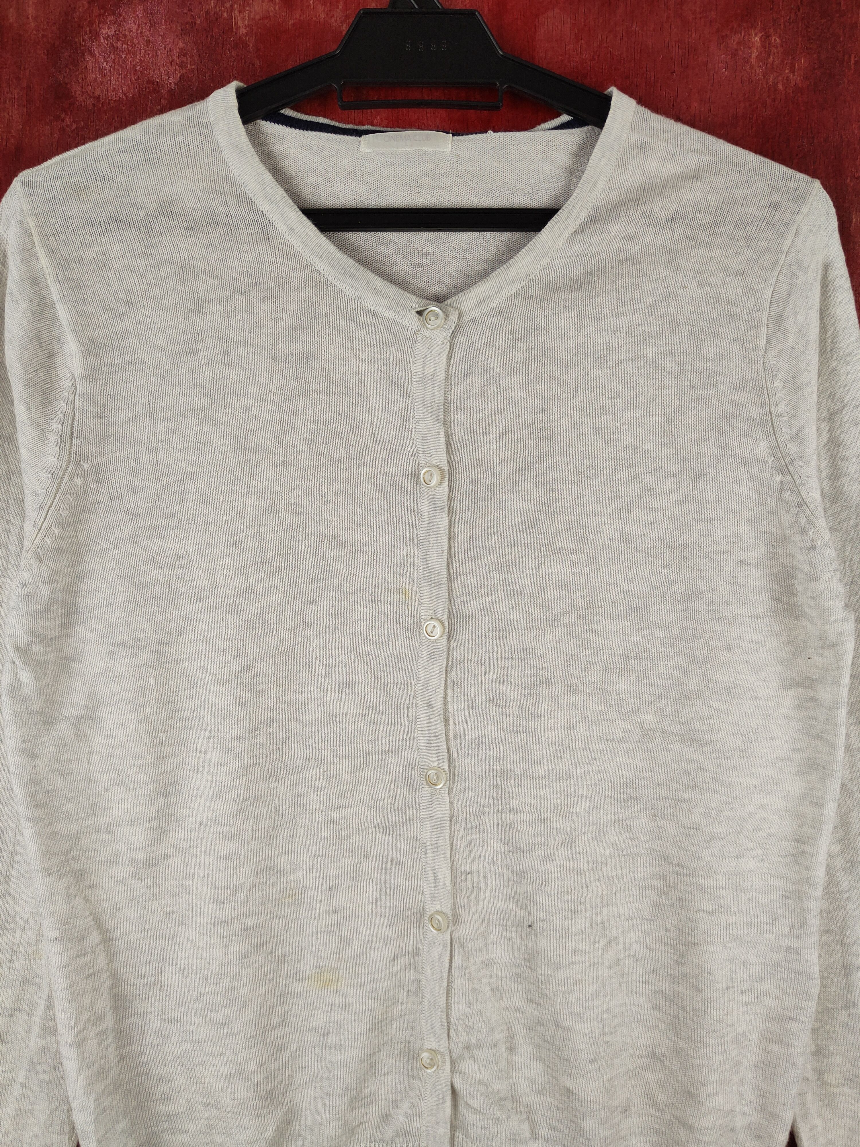 Japanese Brand Cinema Club Gray Cardigan thin knitwear japan #S931 Size M / US 6-8 / IT 42-44 - 2 Thumbnail
