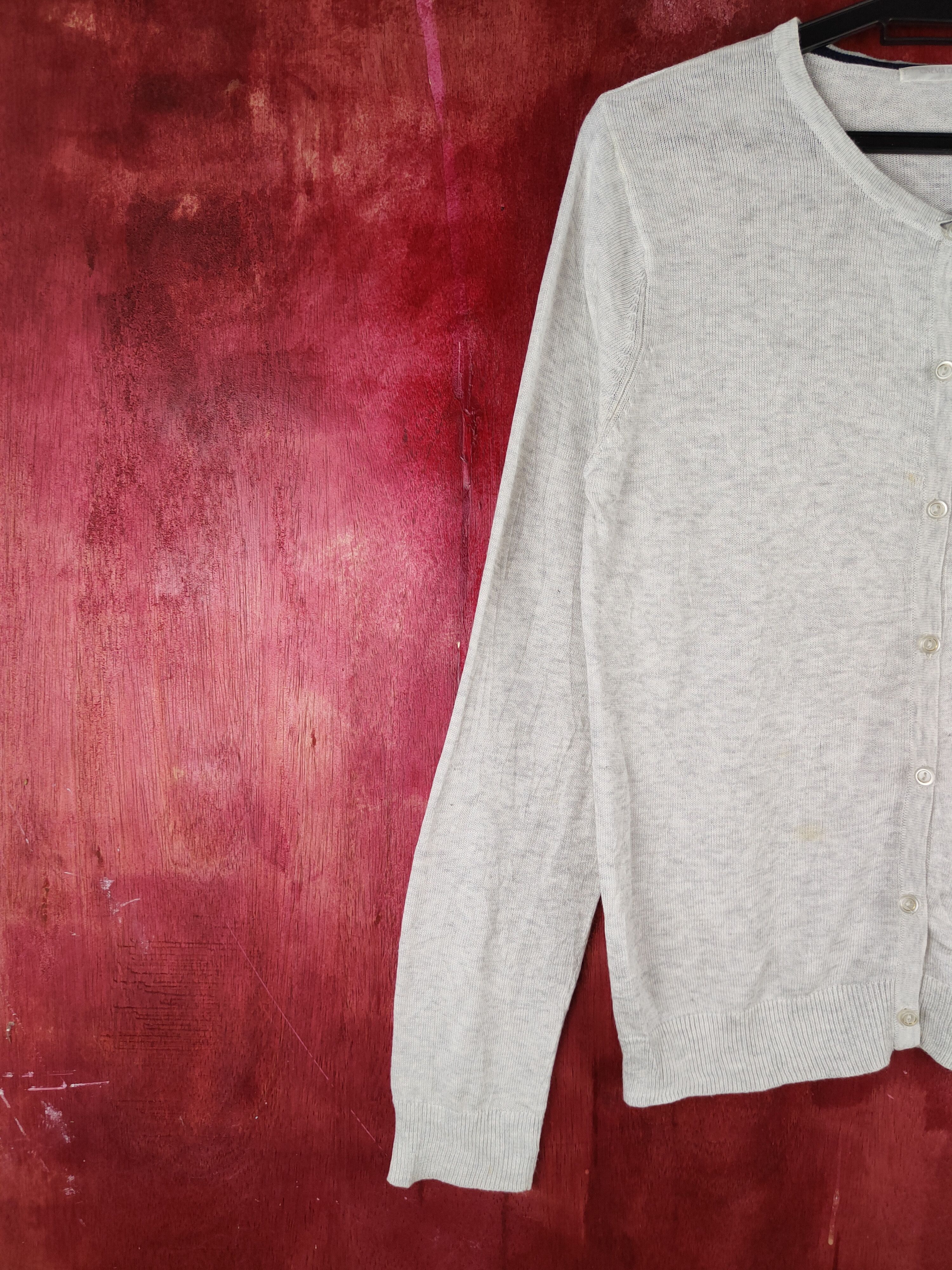 Japanese Brand Cinema Club Gray Cardigan thin knitwear japan #S931 Size M / US 6-8 / IT 42-44 - 4 Thumbnail