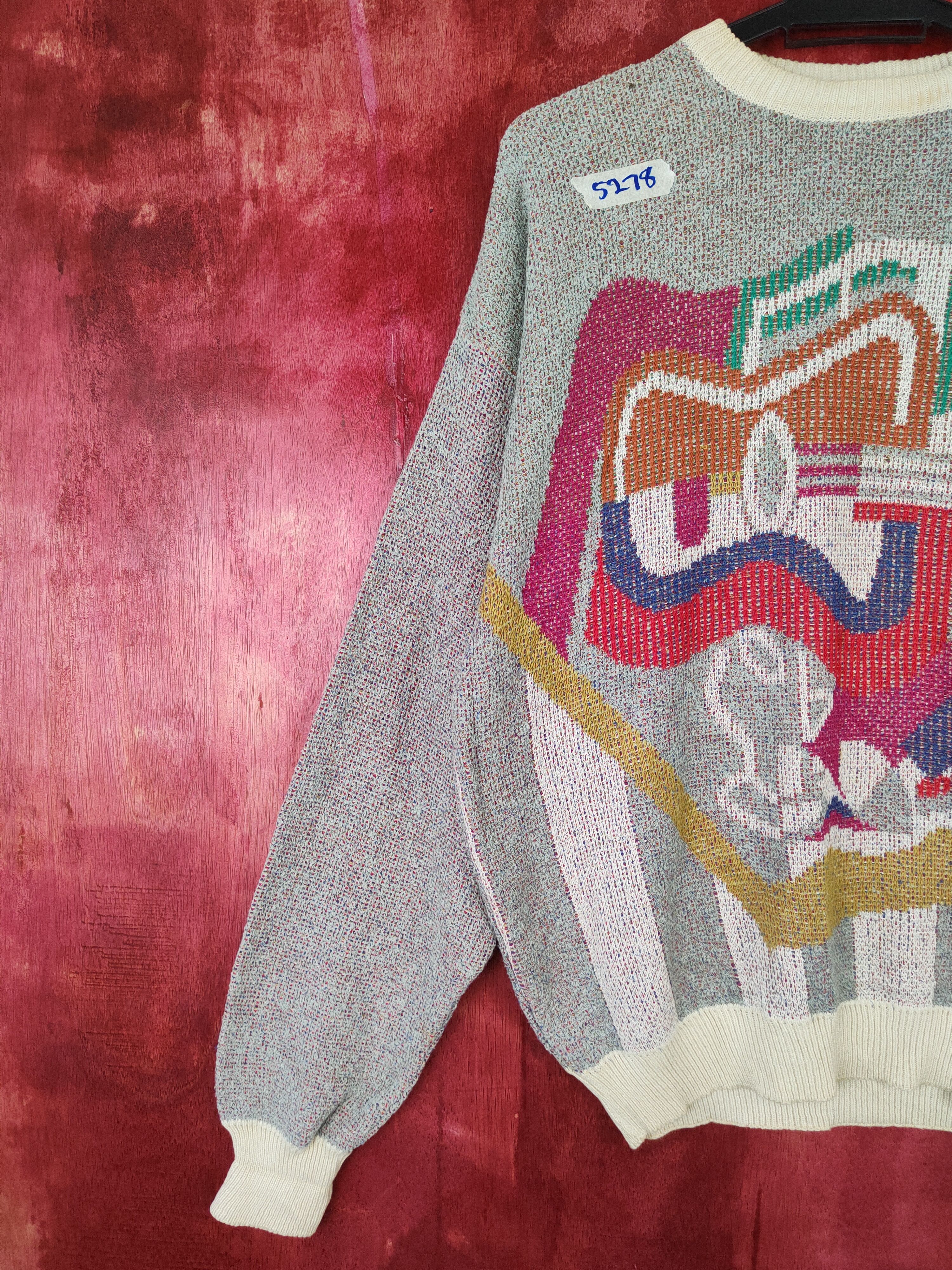 Japanese Brand Japan art style Gray Knitwear sweatshirt #5278 Size M / US 6-8 / IT 42-44 - 3 Thumbnail