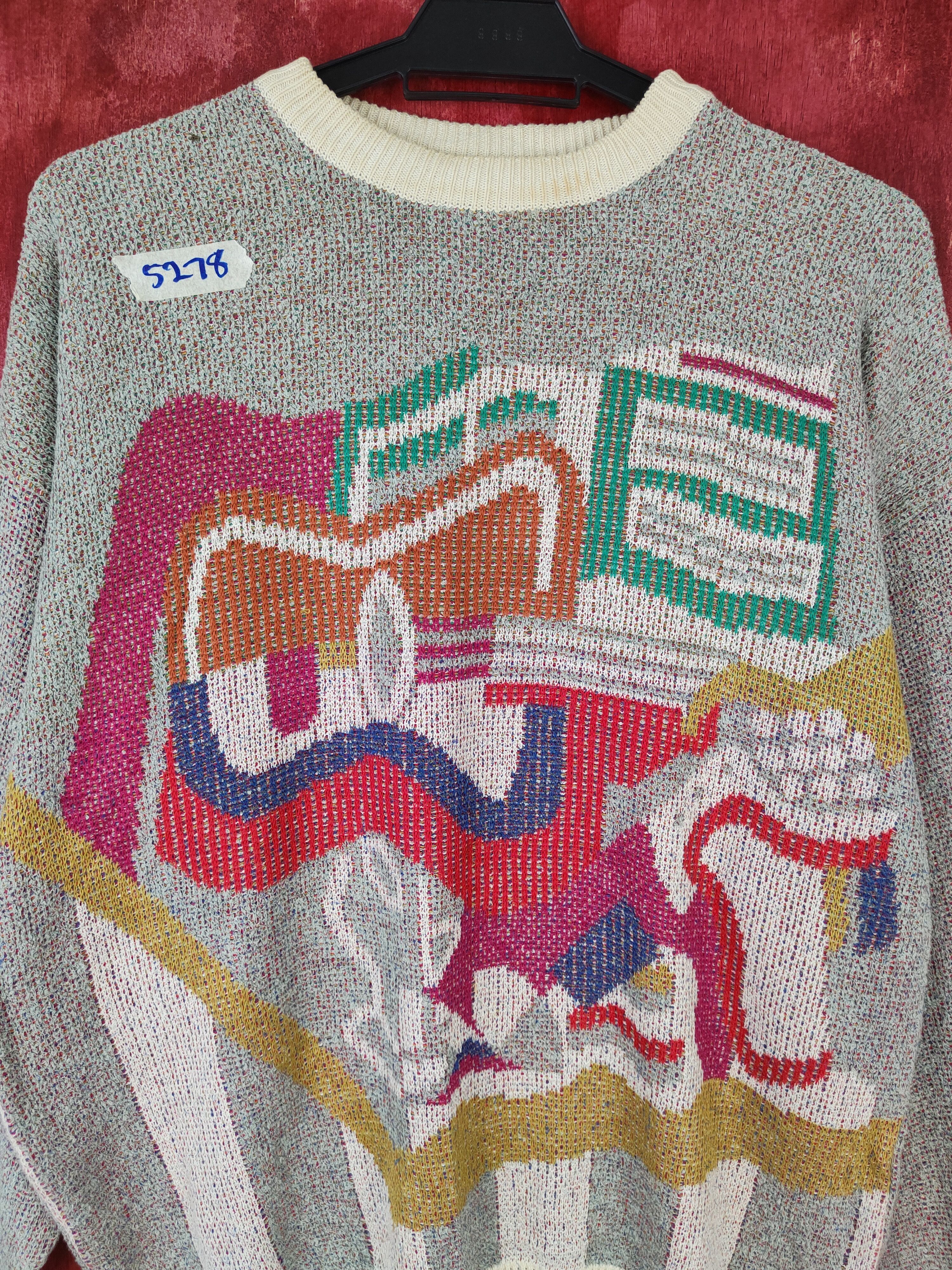 Japanese Brand Japan art style Gray Knitwear sweatshirt #5278 Size M / US 6-8 / IT 42-44 - 2 Thumbnail