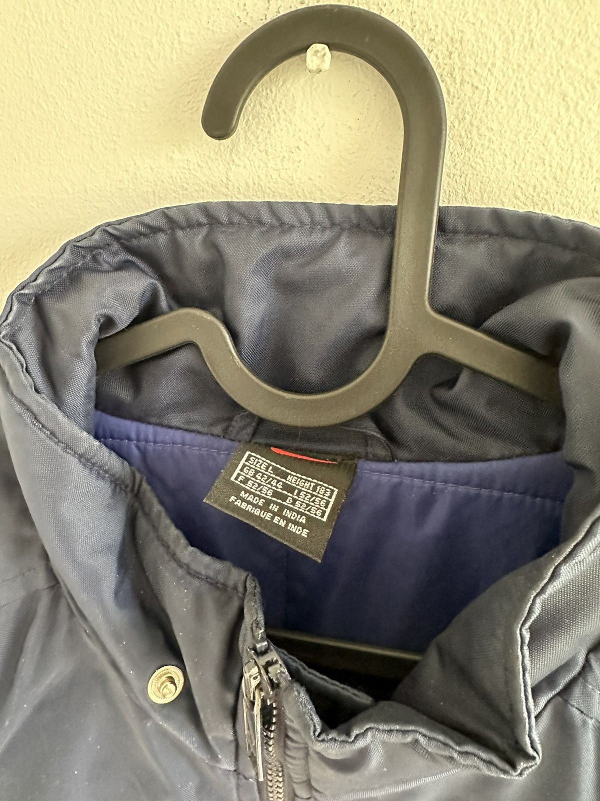 Nike × Vintage Vintage 90s Nike Navy Big Swoosh Light Jacket Parka Nylon Size US XL / EU 56 / 4 - 5 Thumbnail